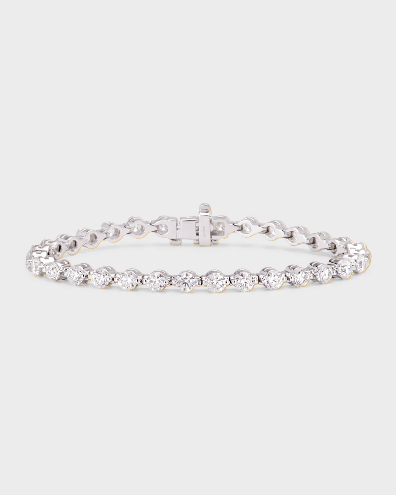 18K White Gold Round Diamond Tennis Bracelet, 8.37tcw, 7"L 0