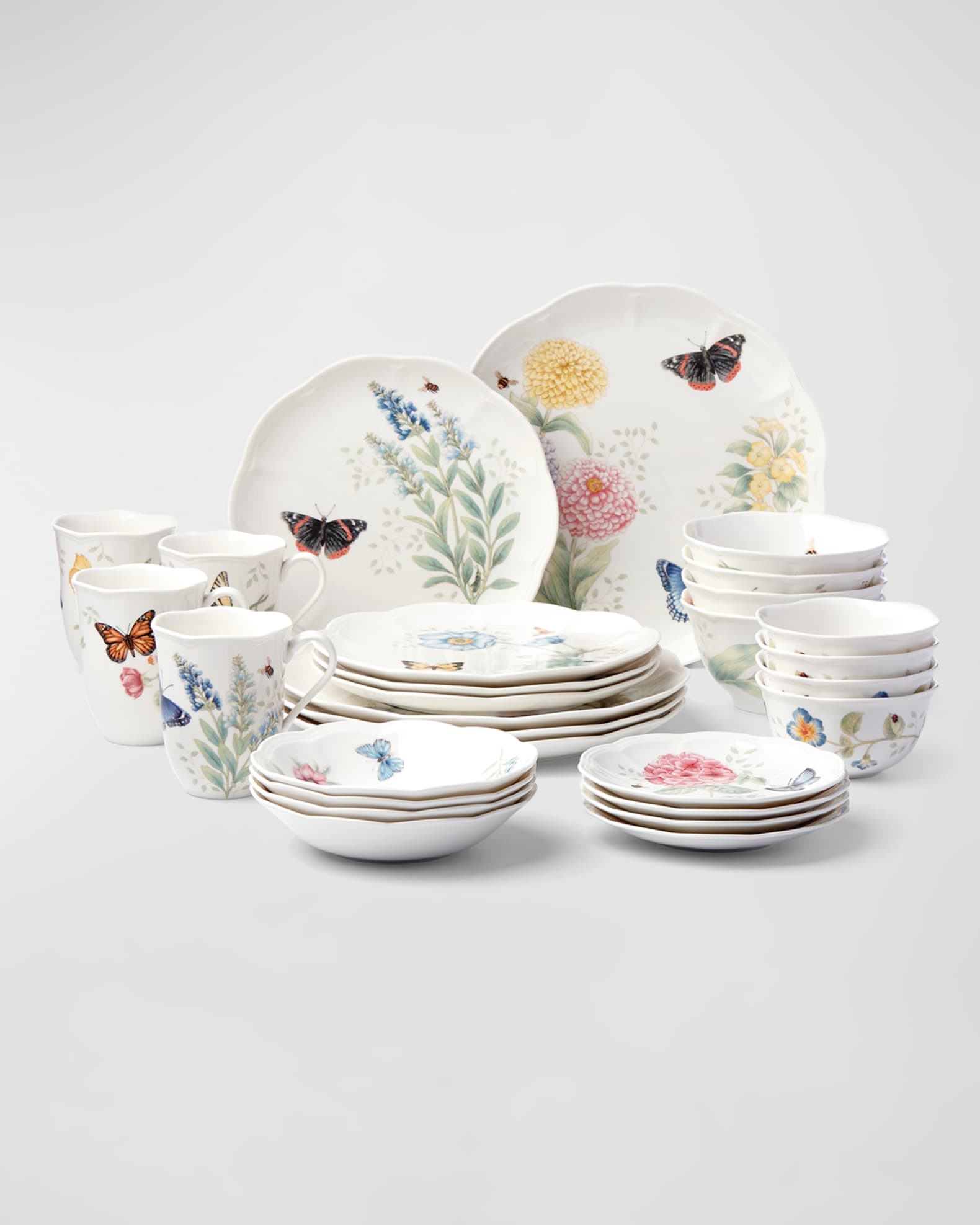 28-Piece Butterfly Meadow Dinnerware Set 1