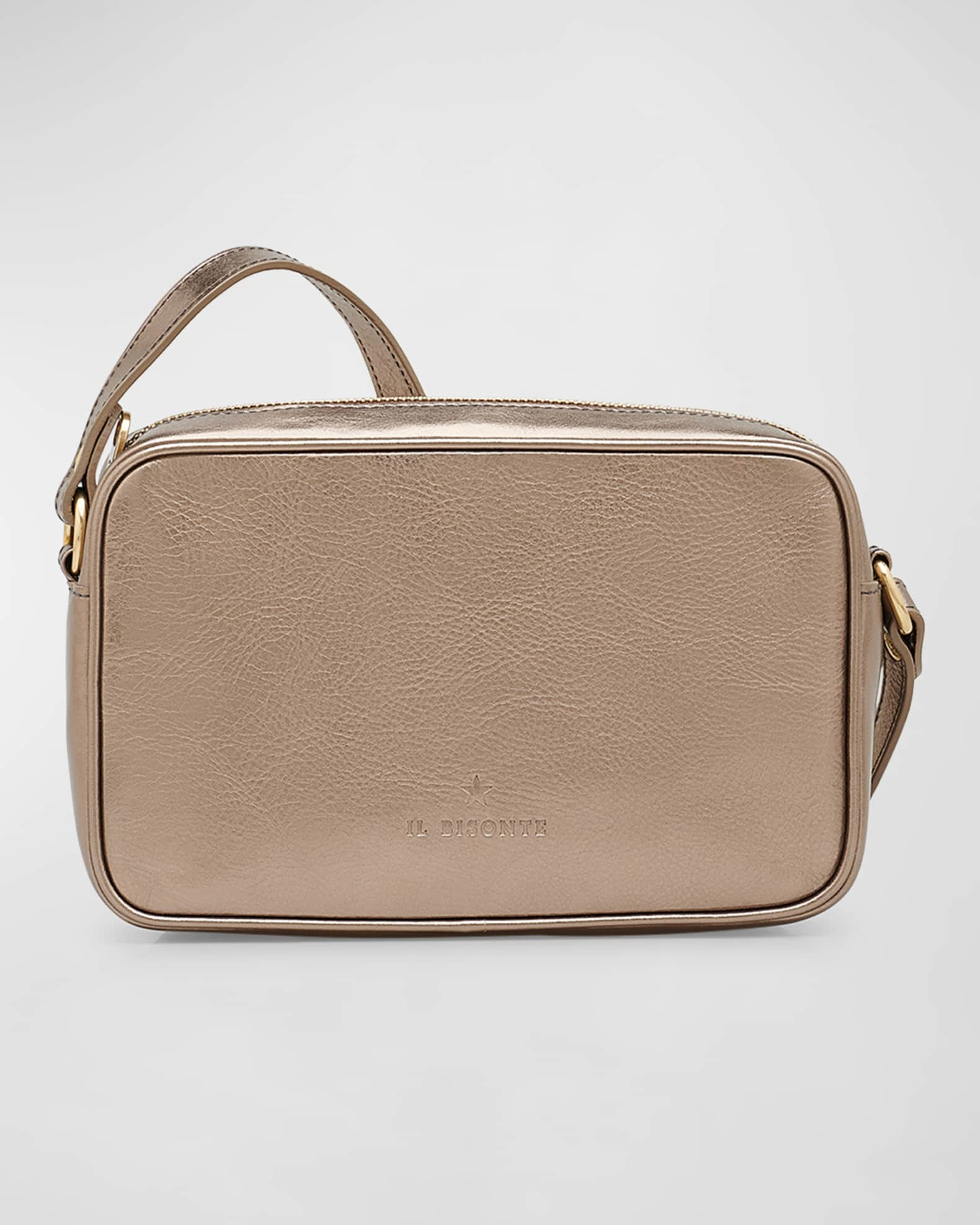 Il Bisonte Oliveta Metallic Leather Camera Crossbody Bag | Neiman