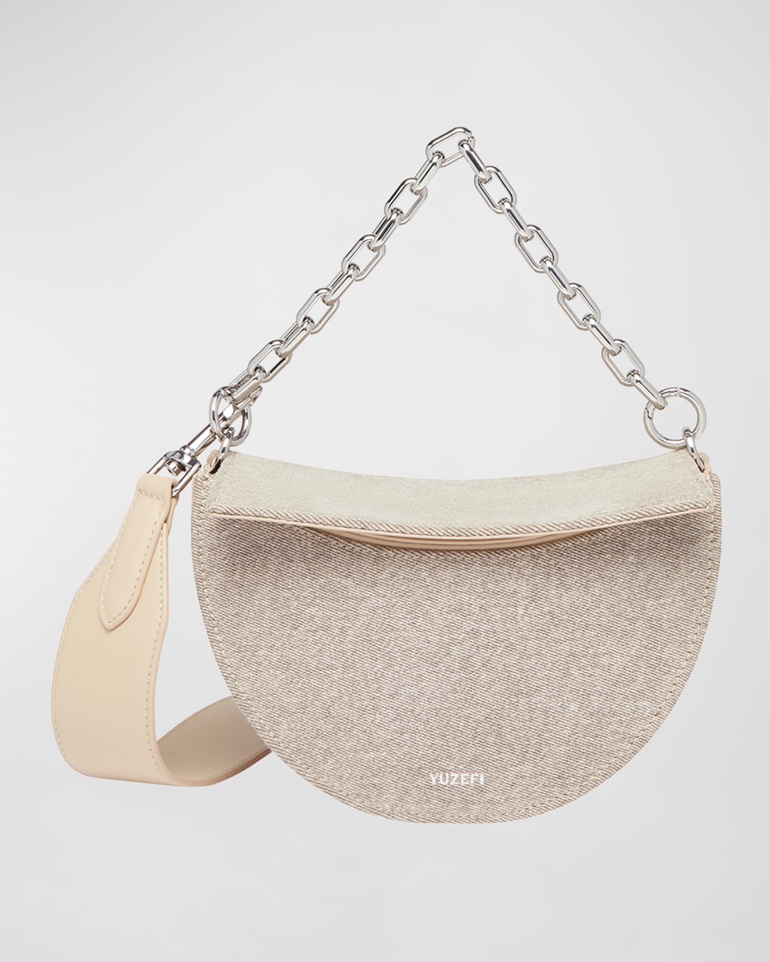Yuzefi Doris Chain Canvas Top-Handle Bag | Neiman Marcus