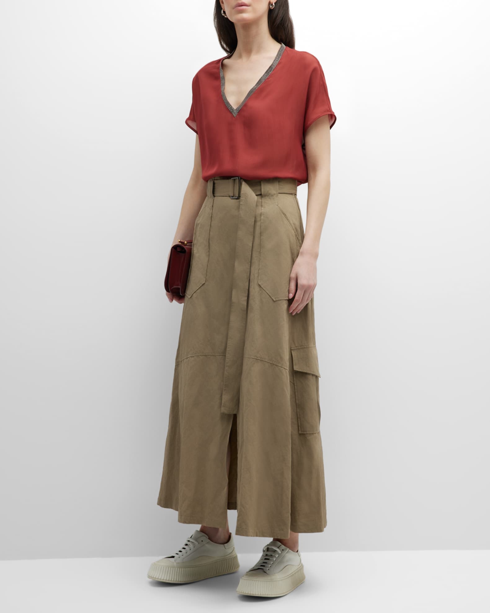 Fabiana | Black Hand-Embellished Maxi Skirt