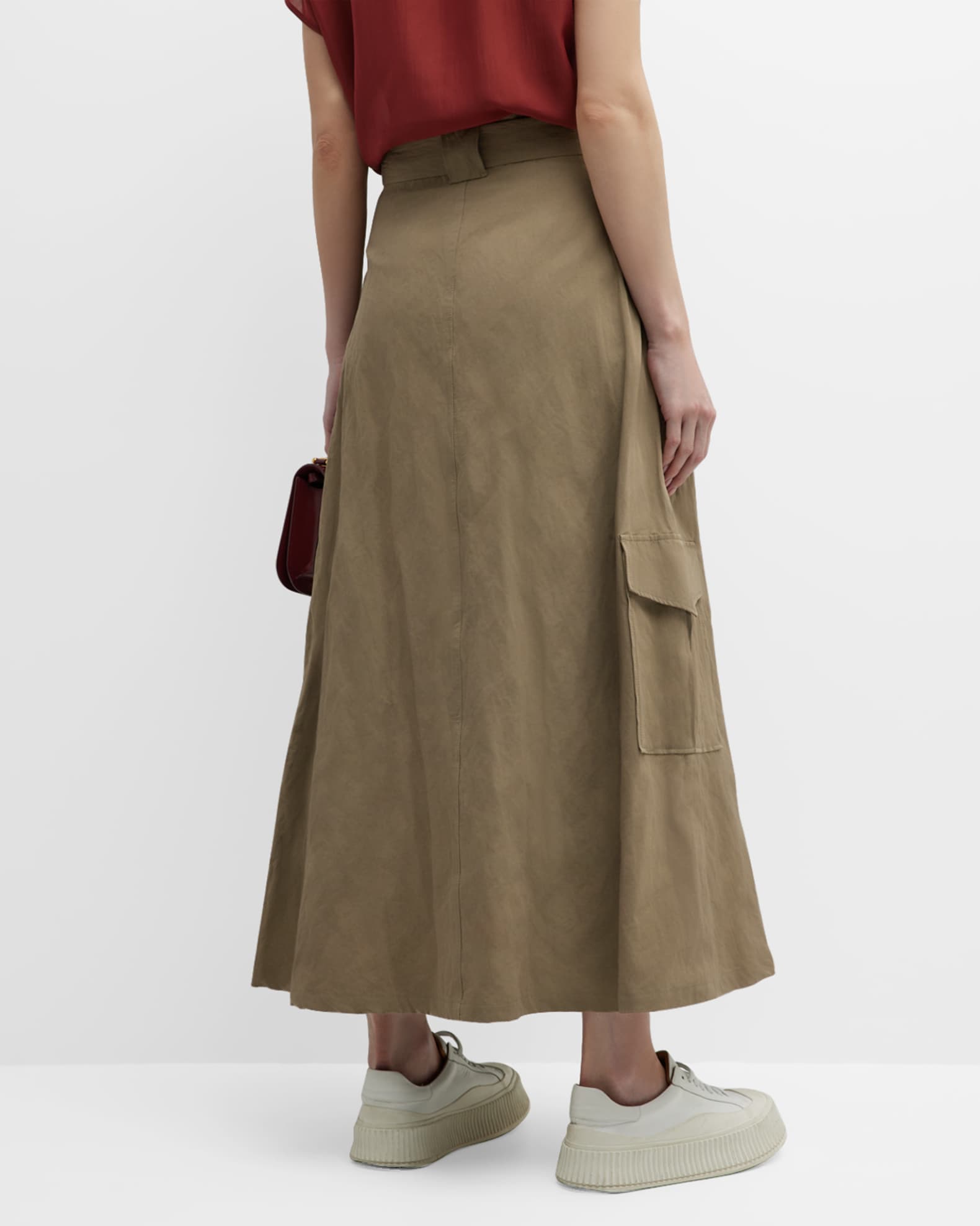Fabiana Filippi Fabiana Filippi long denim skirt with knot detail main image 0