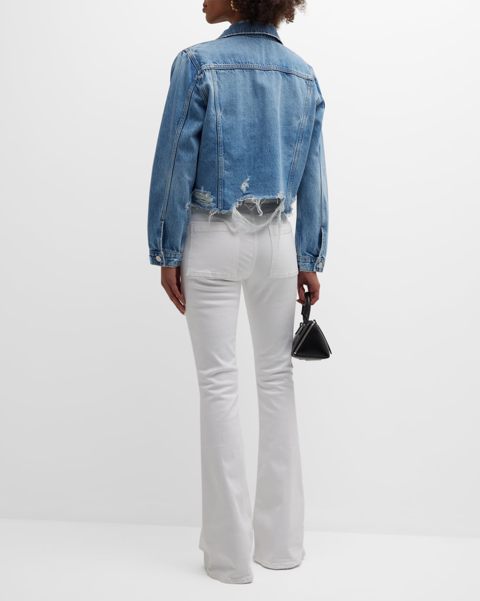 FRAME Vintage Cropped Denim Jacket | Neiman Marcus