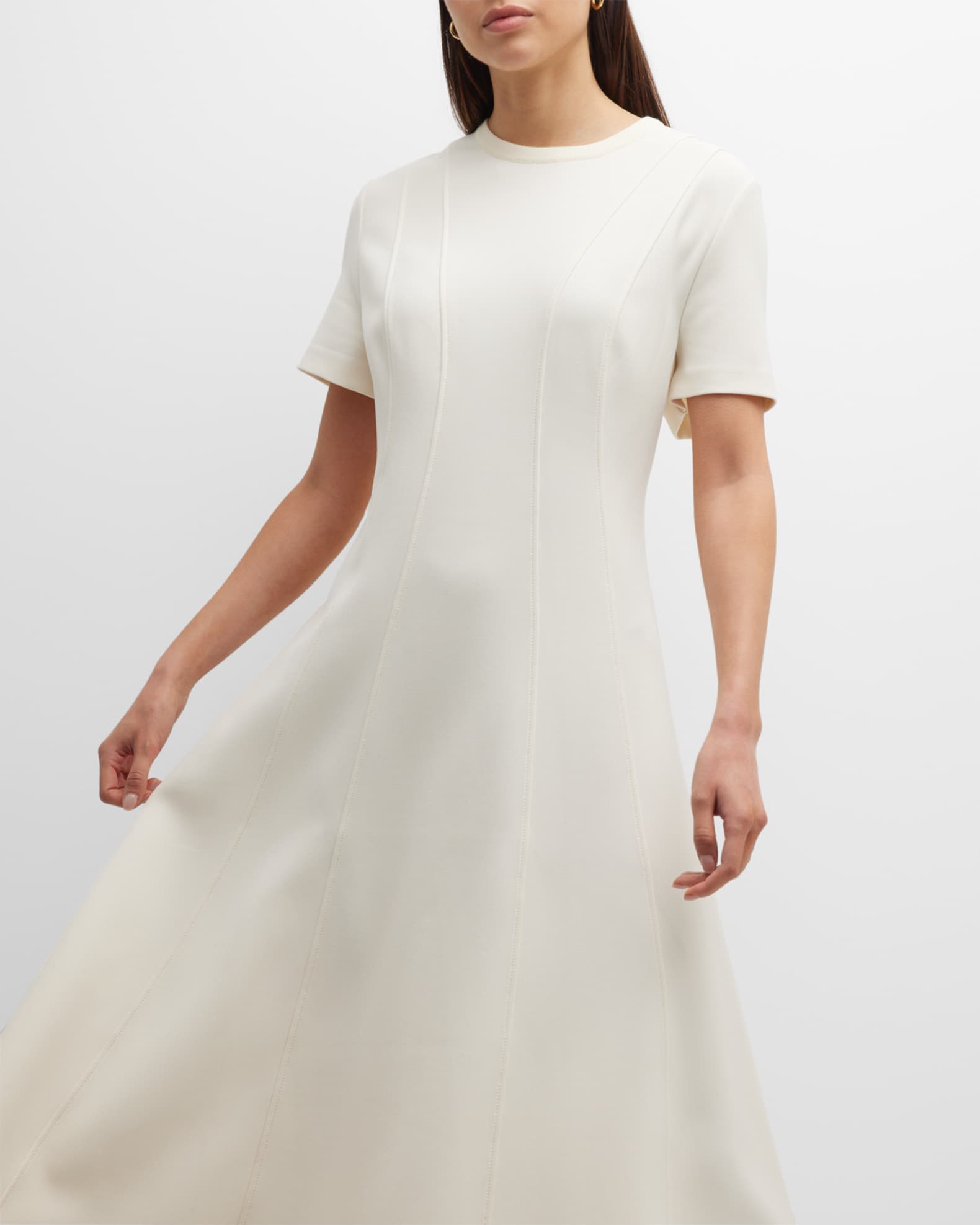 chinese dress ladies 100% Linen Crescent Collar Flutter Sleeve Midi Dress Fiona, Aqua Blue / S