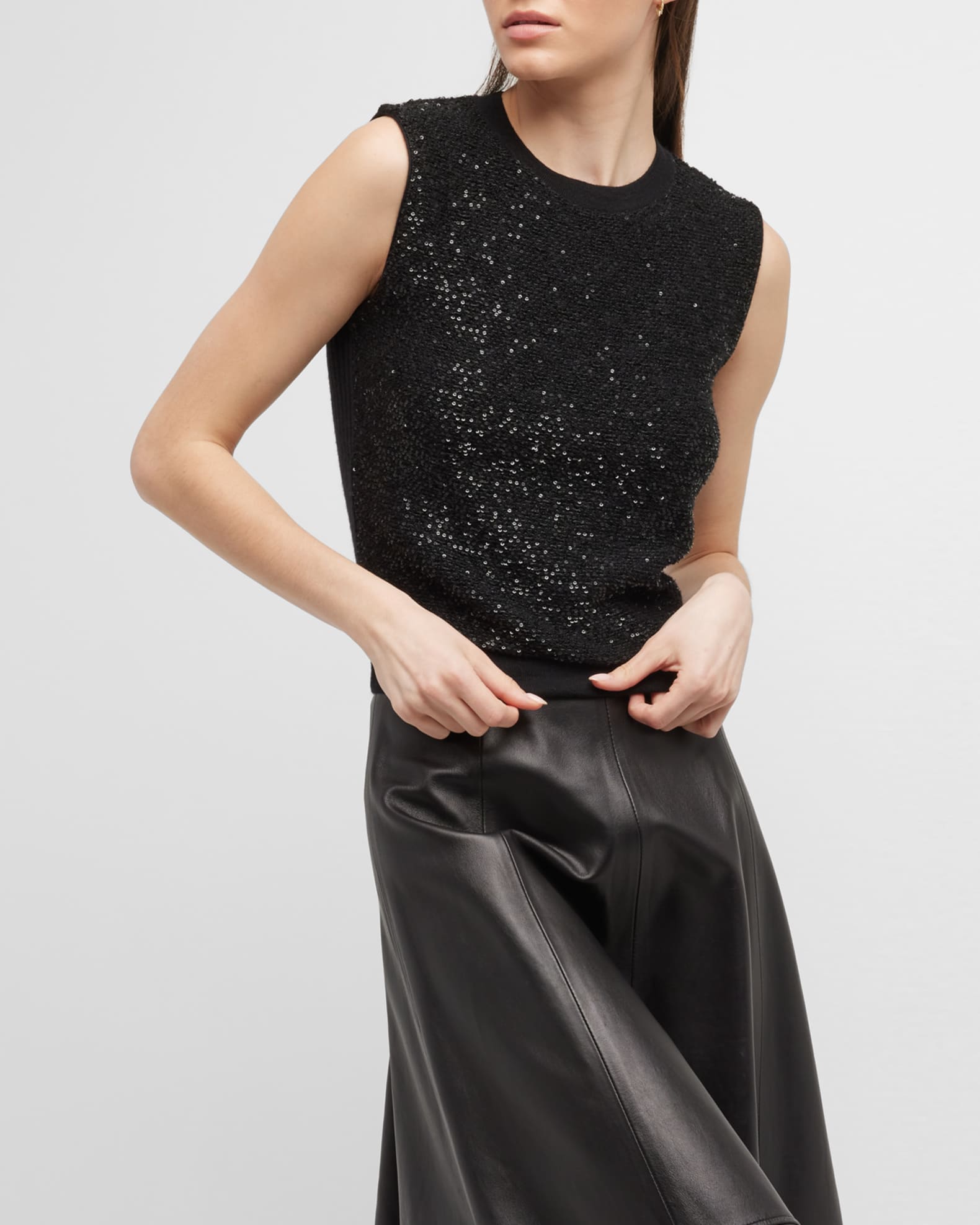 Sequin Knit Tank Top And Maxi Skirt Set