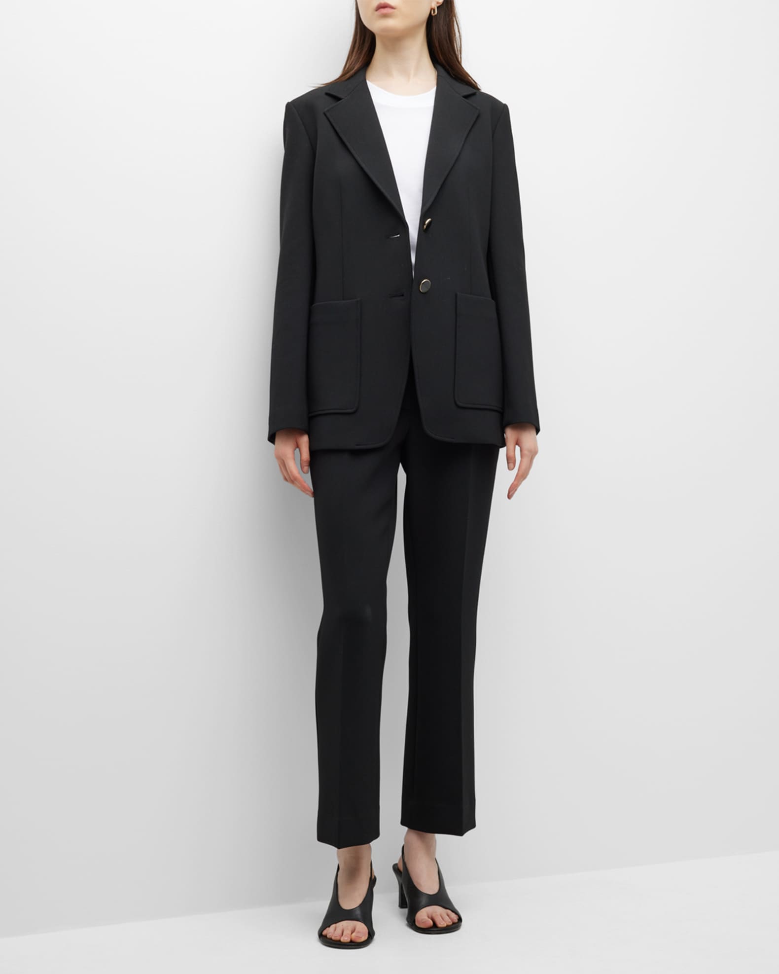 Stretch Crepe Single Breasted Suiting Jacket