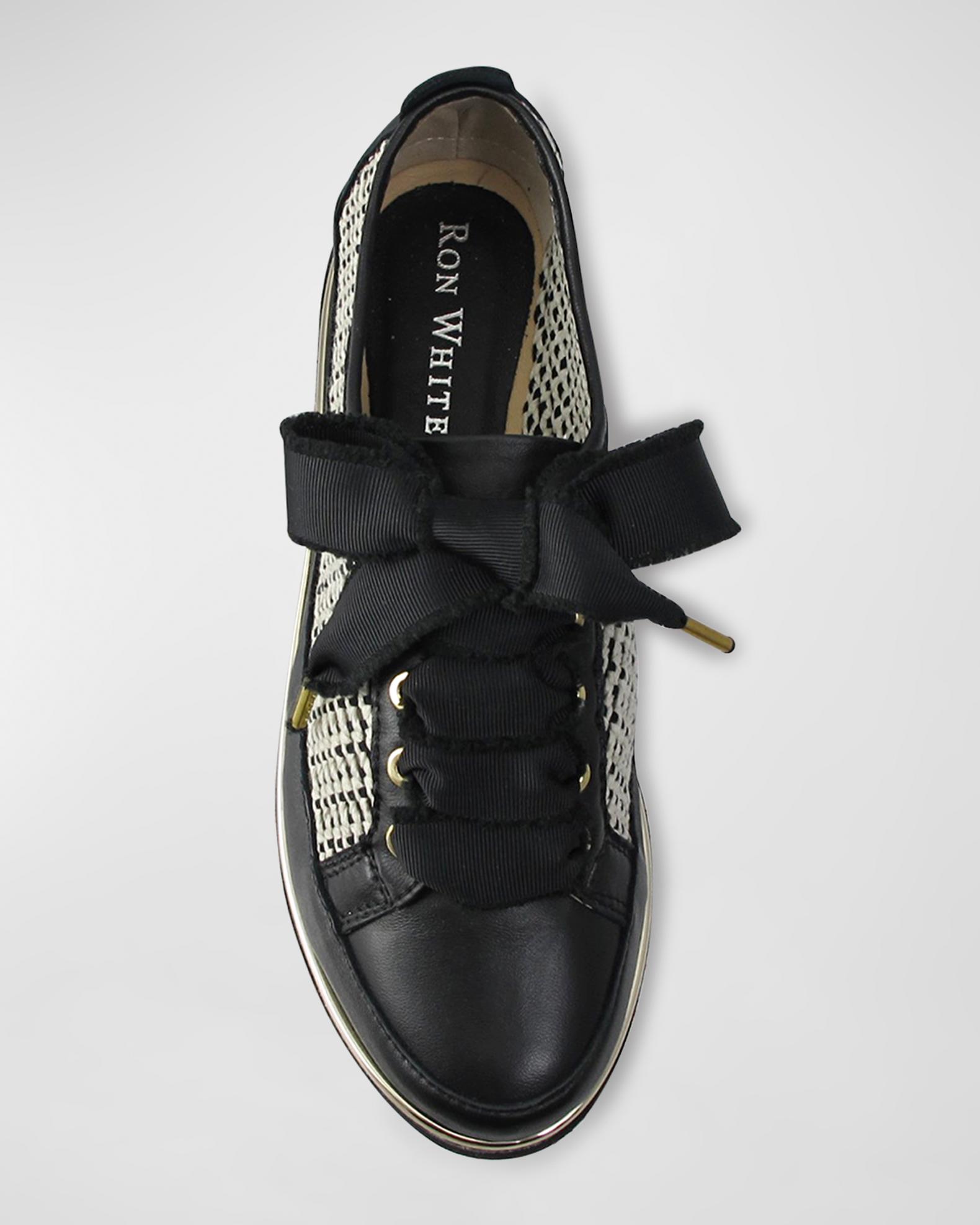 Ron White Novalee Raffia Low-Top Wedge Sneakers | Neiman Marcus