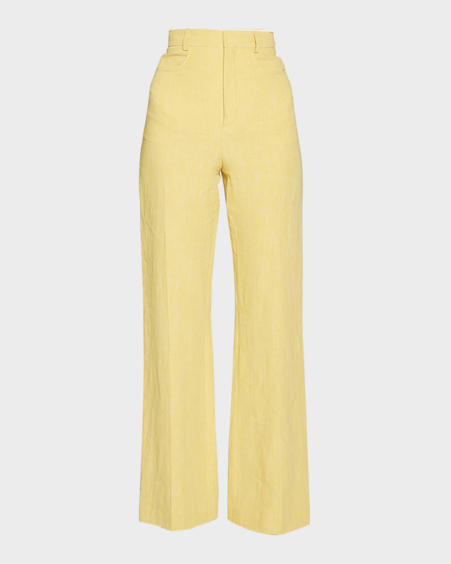 Jacquemus Sauge StraightLeg Linen Pants Neiman Marcus