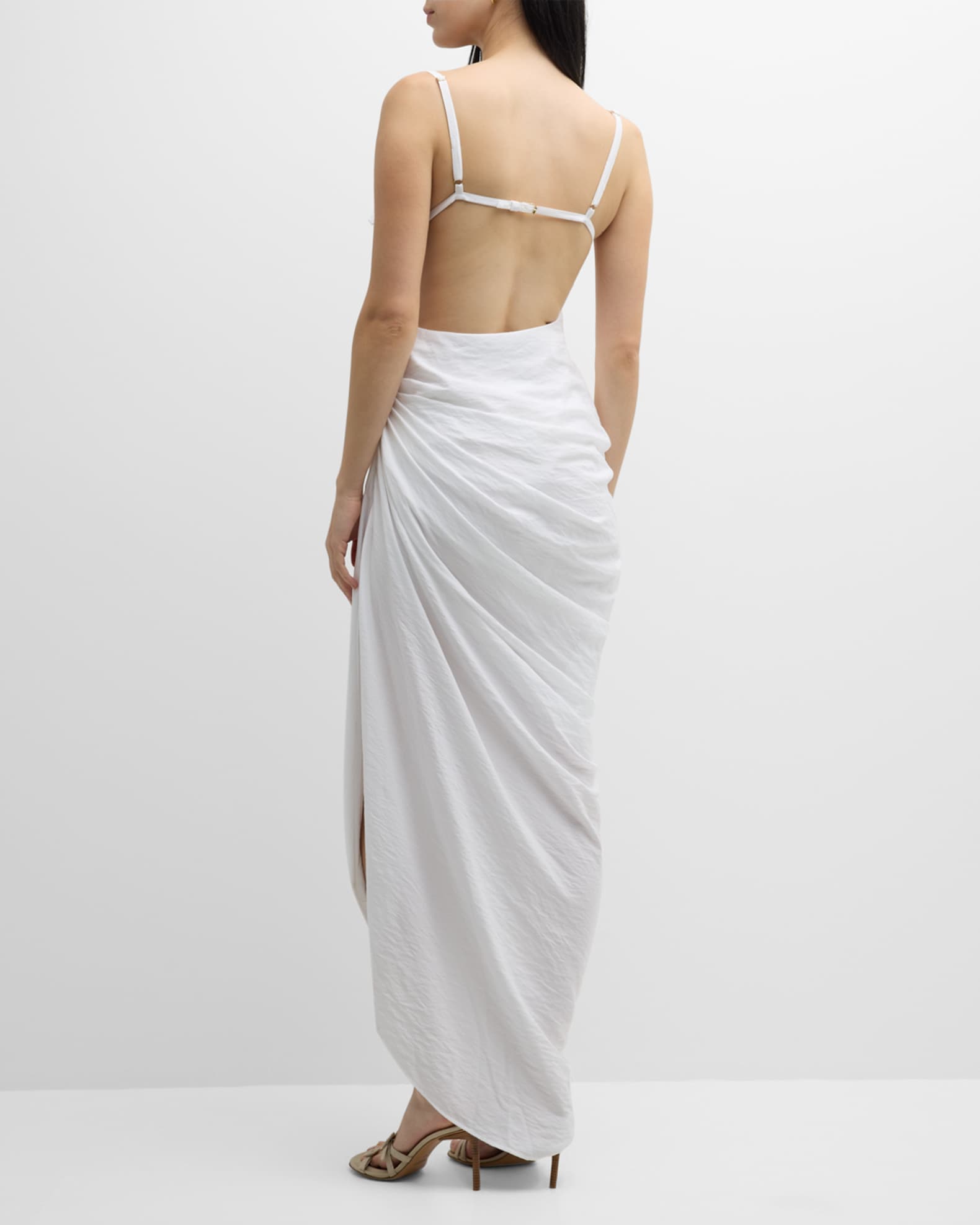 Jacquemus La Robe Saudade Longue Ruched Maxi Dress | Neiman