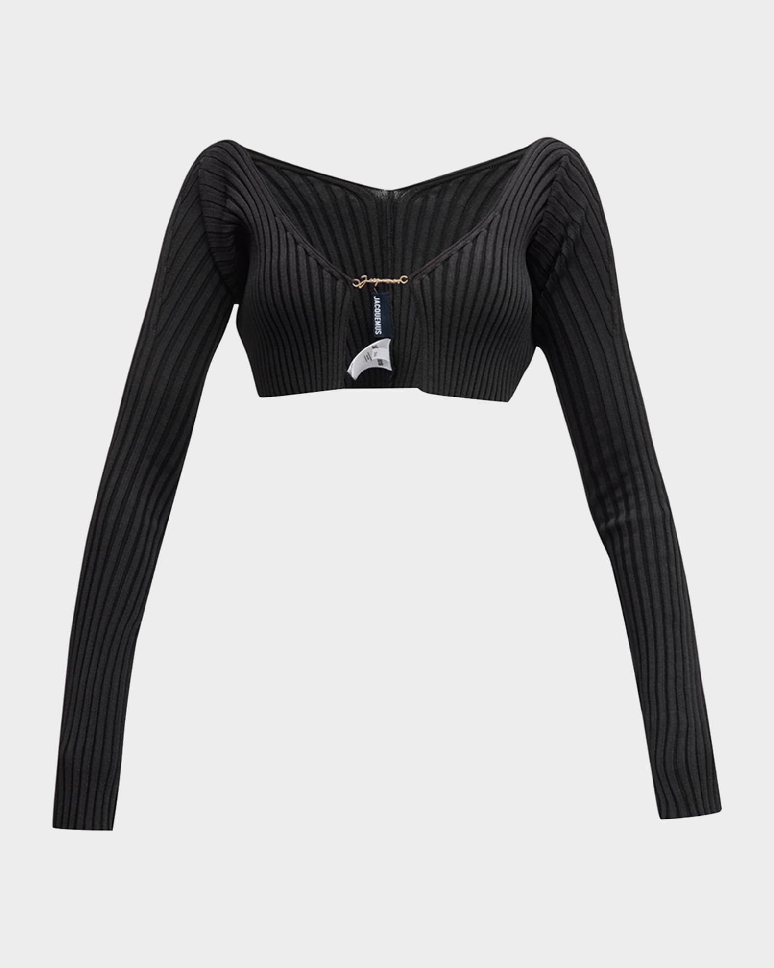 Jacquemus Pralu Logo-Script Rib Cardigan
