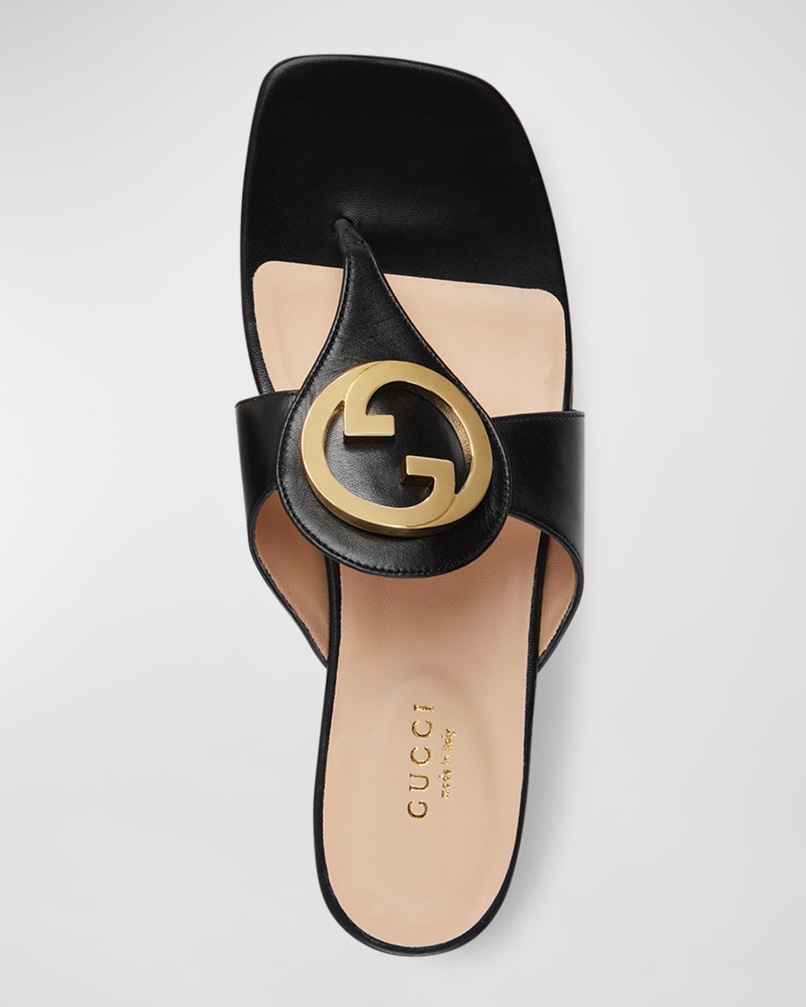 Gucci Blondie Medallion Thong Sandals | Neiman Marcus
