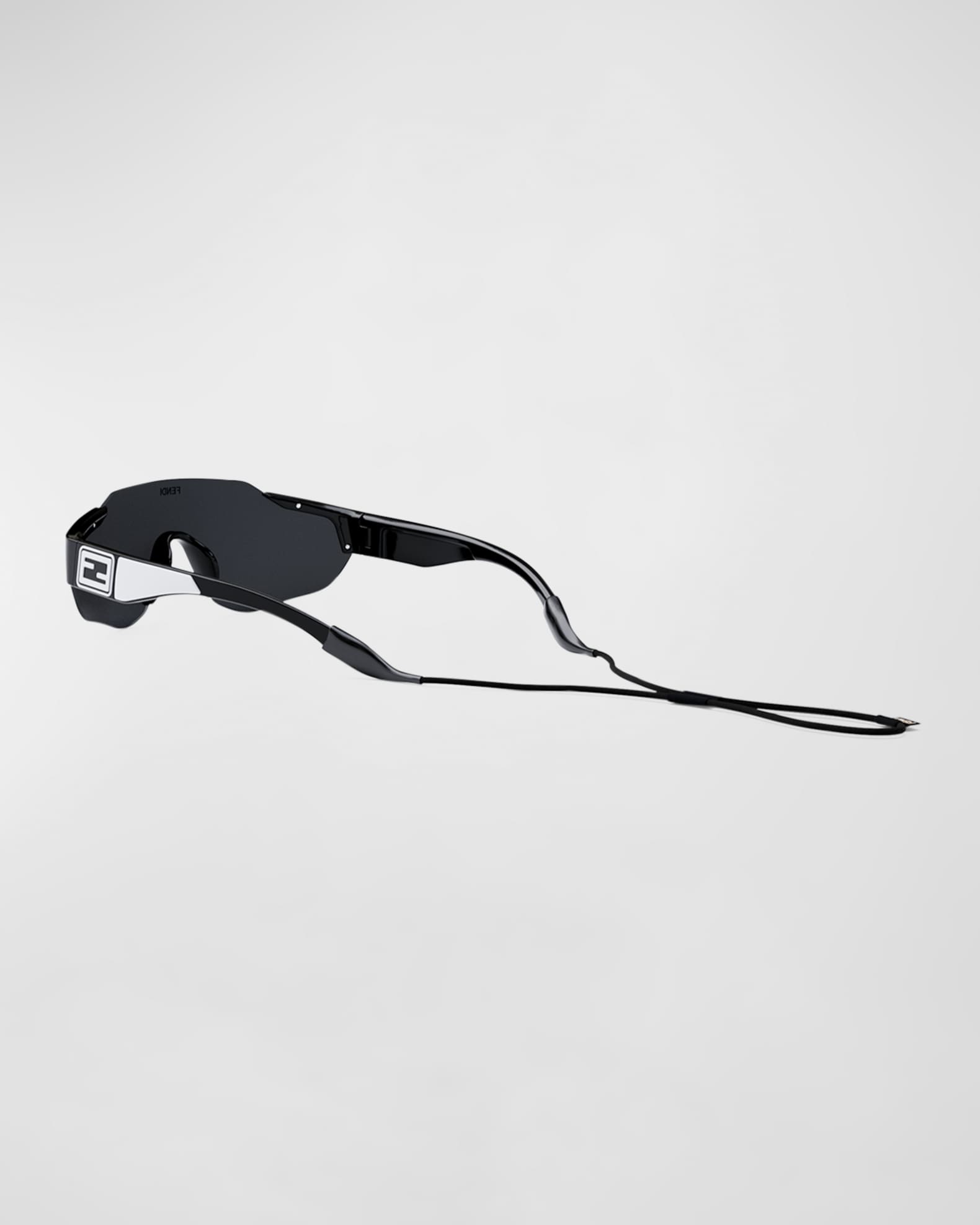 Men's Rimless Nylon Wrap Sunglasses with Lanyard 1