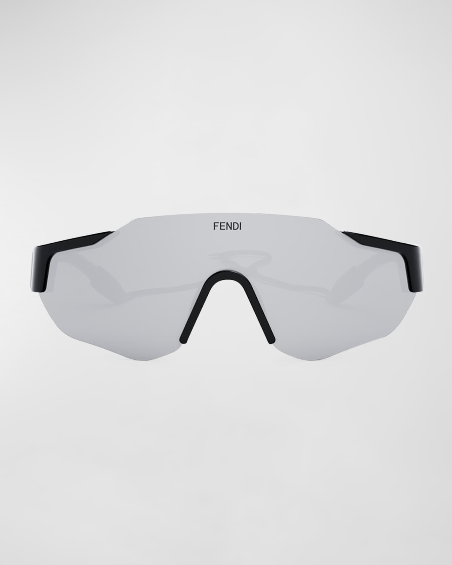 Fendi Men's Rimless Nylon Wrap Sunglasses with Lanyard