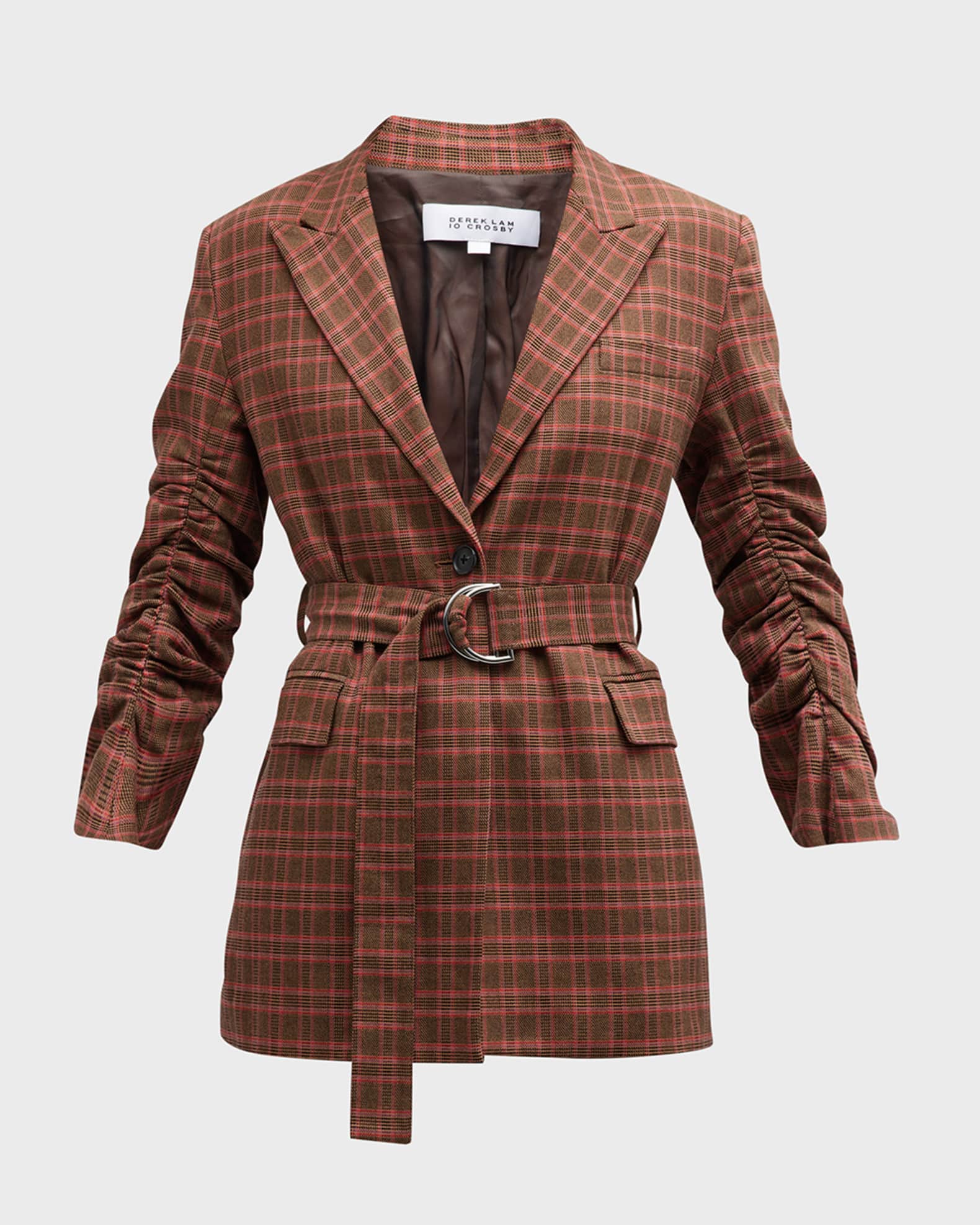Plaid Belted Suit | Neiman Marcus