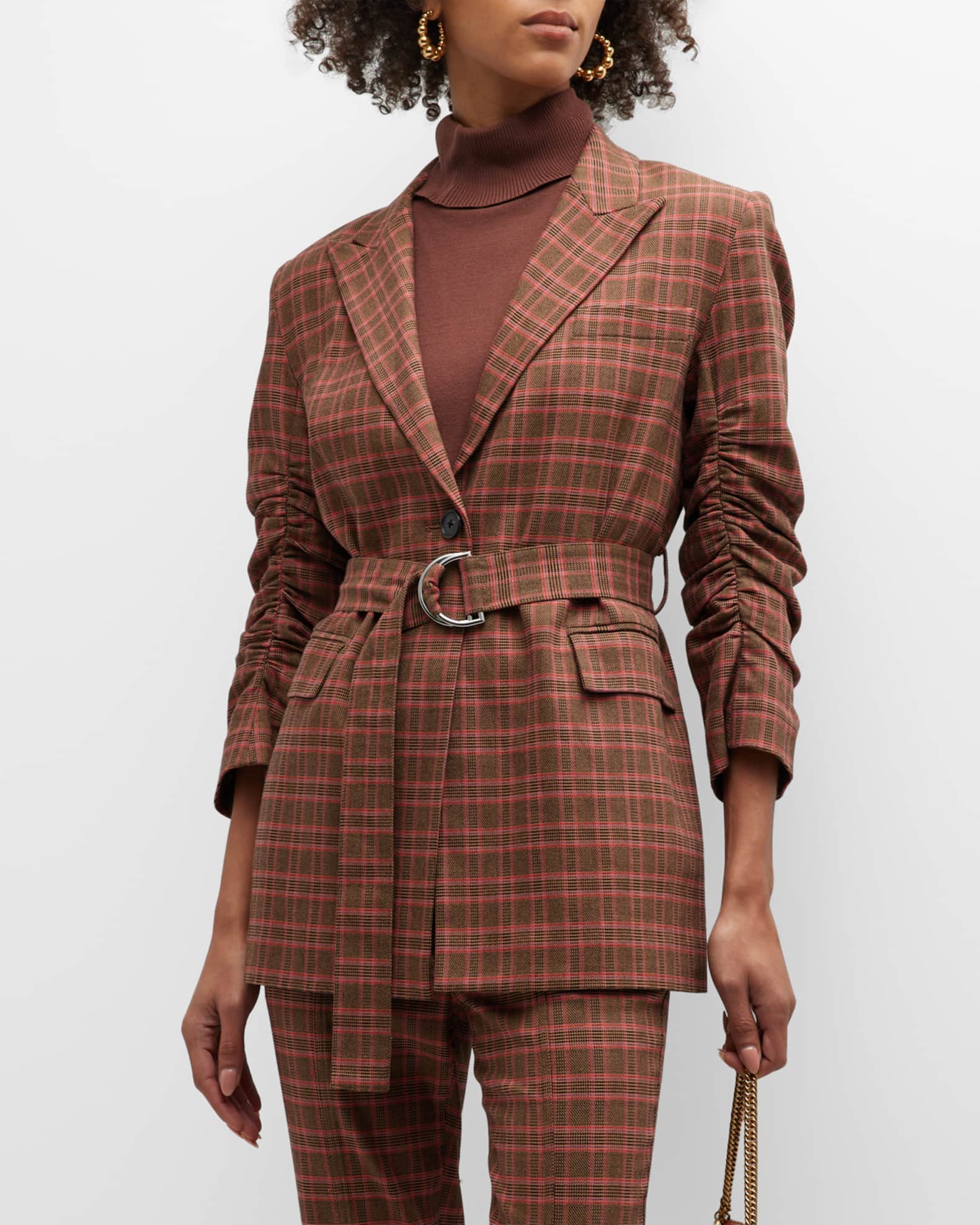Plaid Belted Suit | Neiman Marcus
