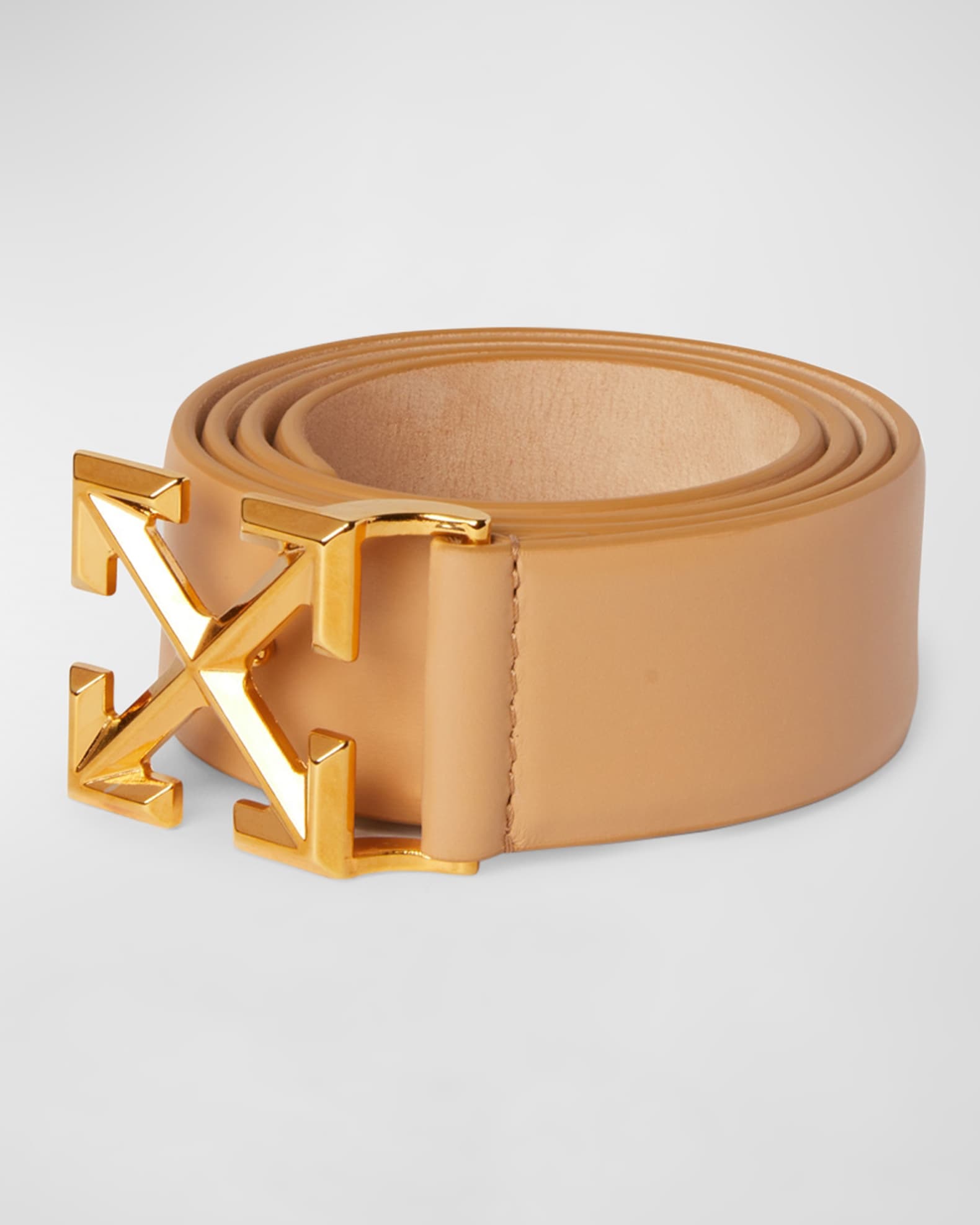 Off-White c/o Virgil Abloh Arrow Monogram Buckle Belt in Brown for Men