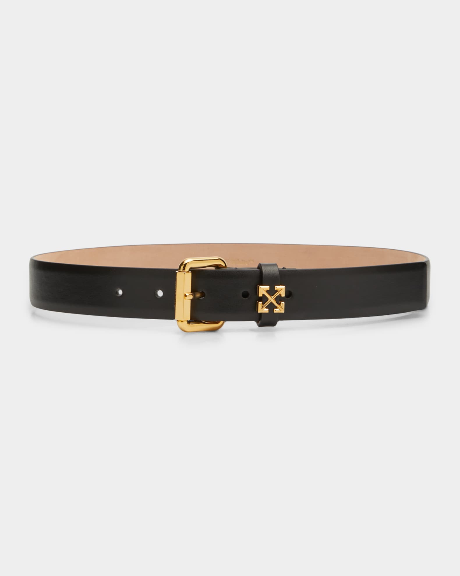Off-White OW-buckle leather belt - Black