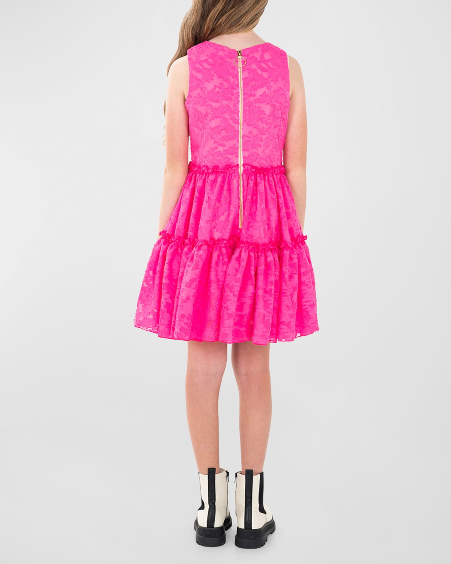 Zoe Girl's Tiered Lace Bow Dress, Size 816 Neiman Marcus