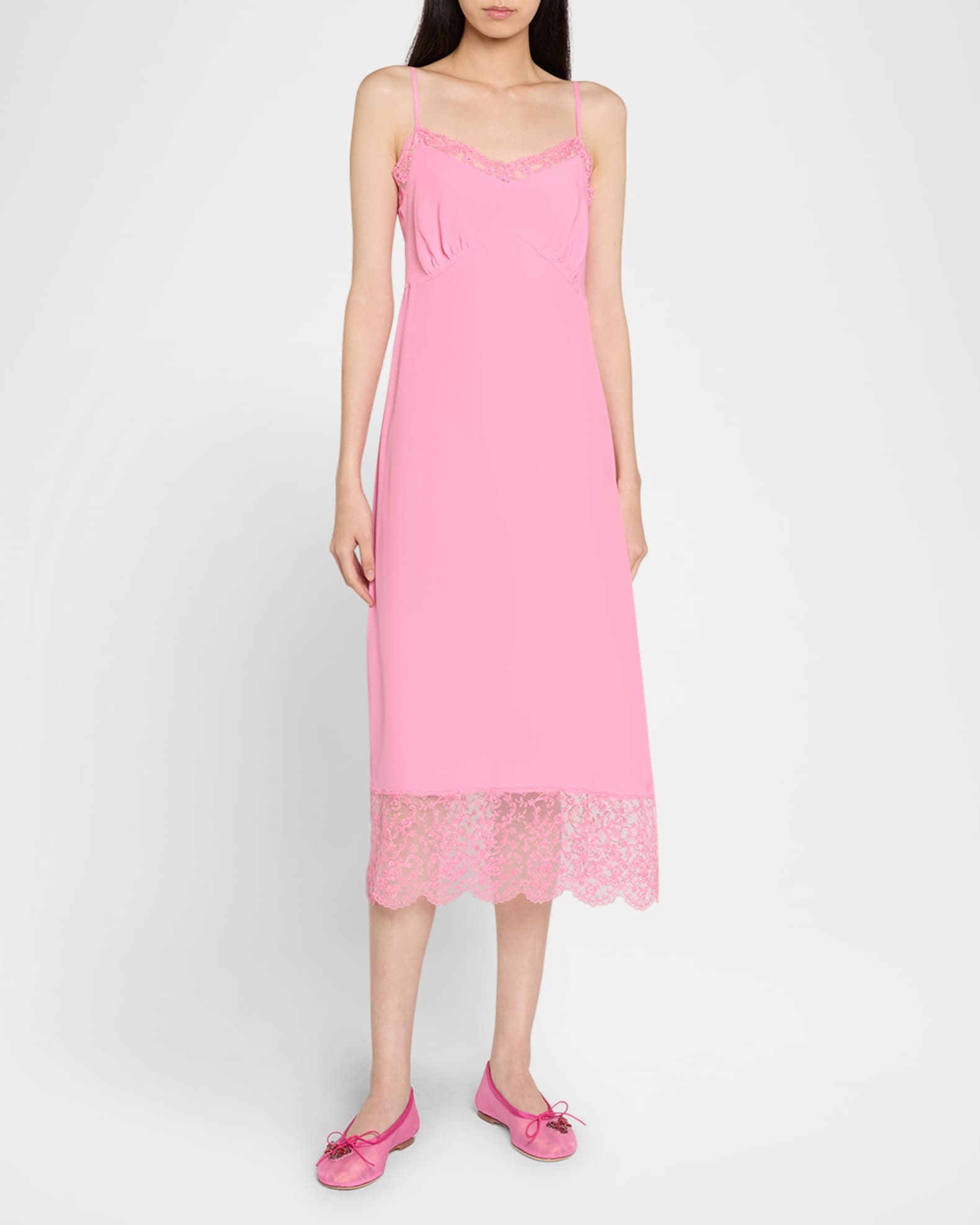 Lace-Trim Slip Dress  1