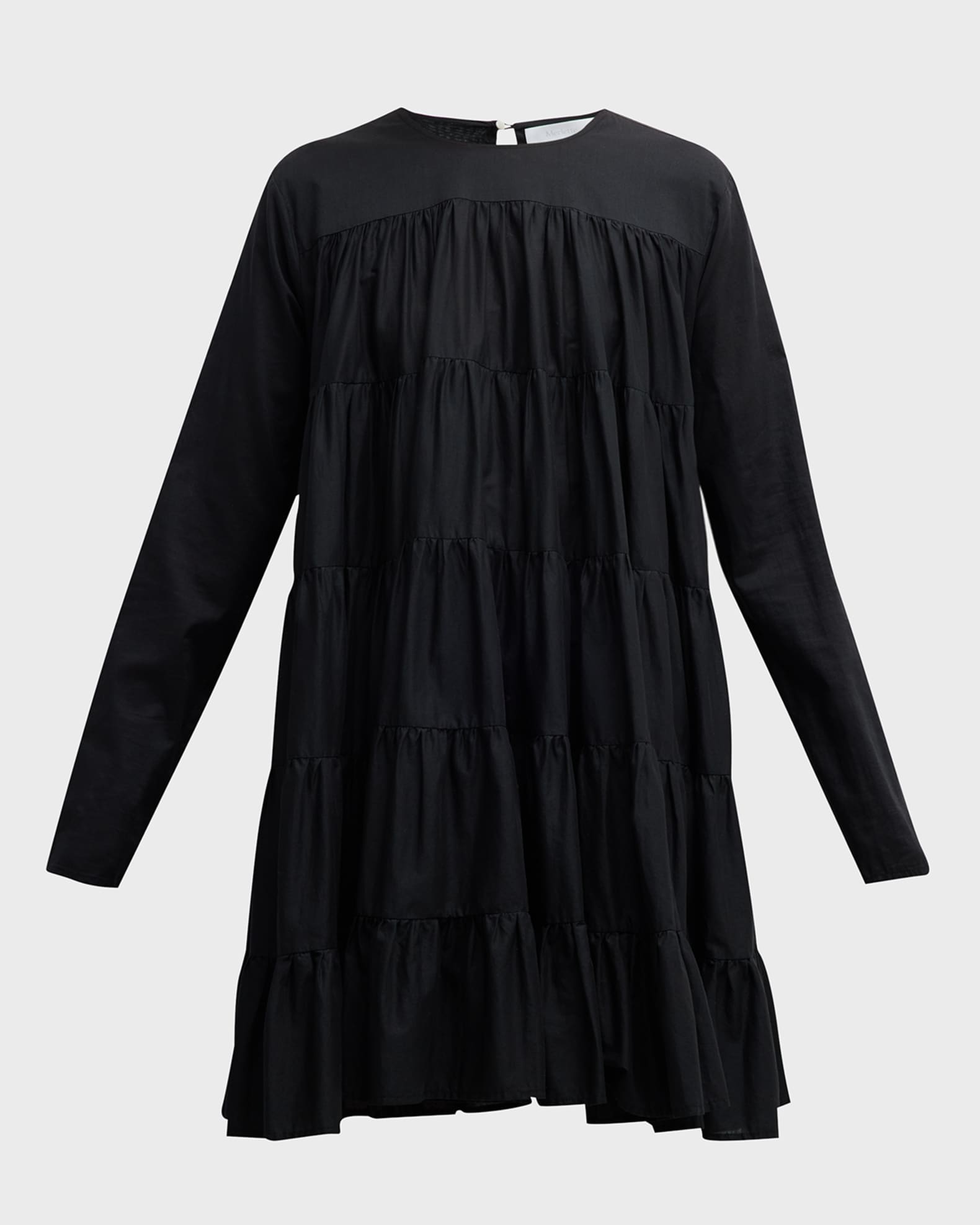 Merlette Soliman Tiered Long-Sleeve Mini Dress | Neiman Marcus