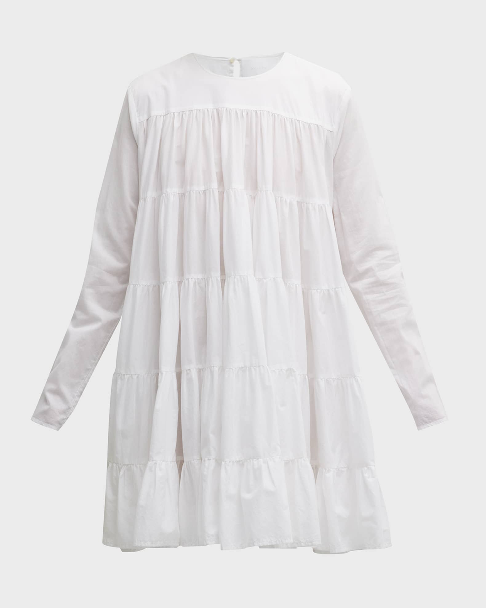 Merlette Soliman Tiered Long-Sleeve Mini Dress | Neiman Marcus