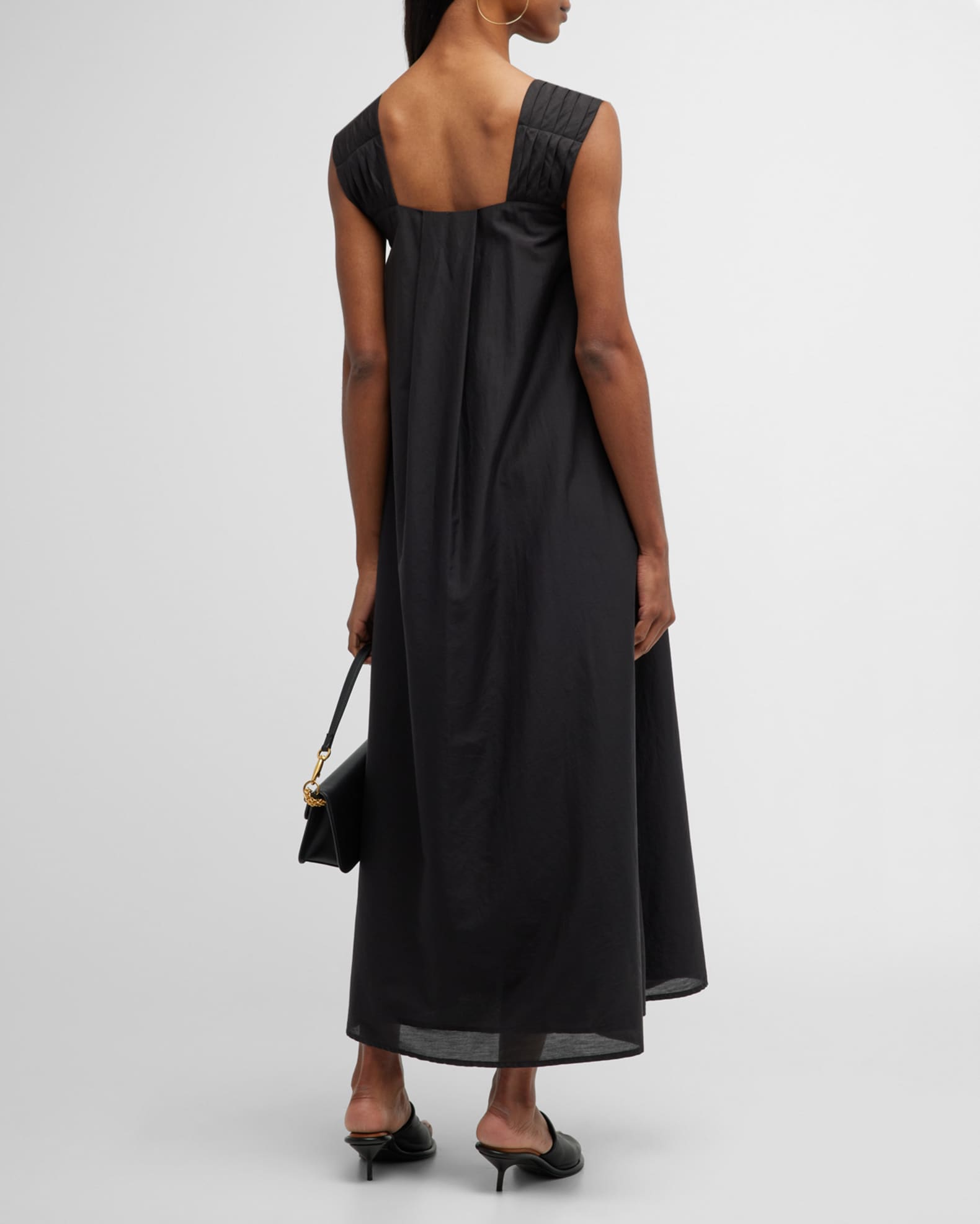 Merlette Rossetti Pleated Cotton-Silk Maxi Tank Dress | Neiman Marcus