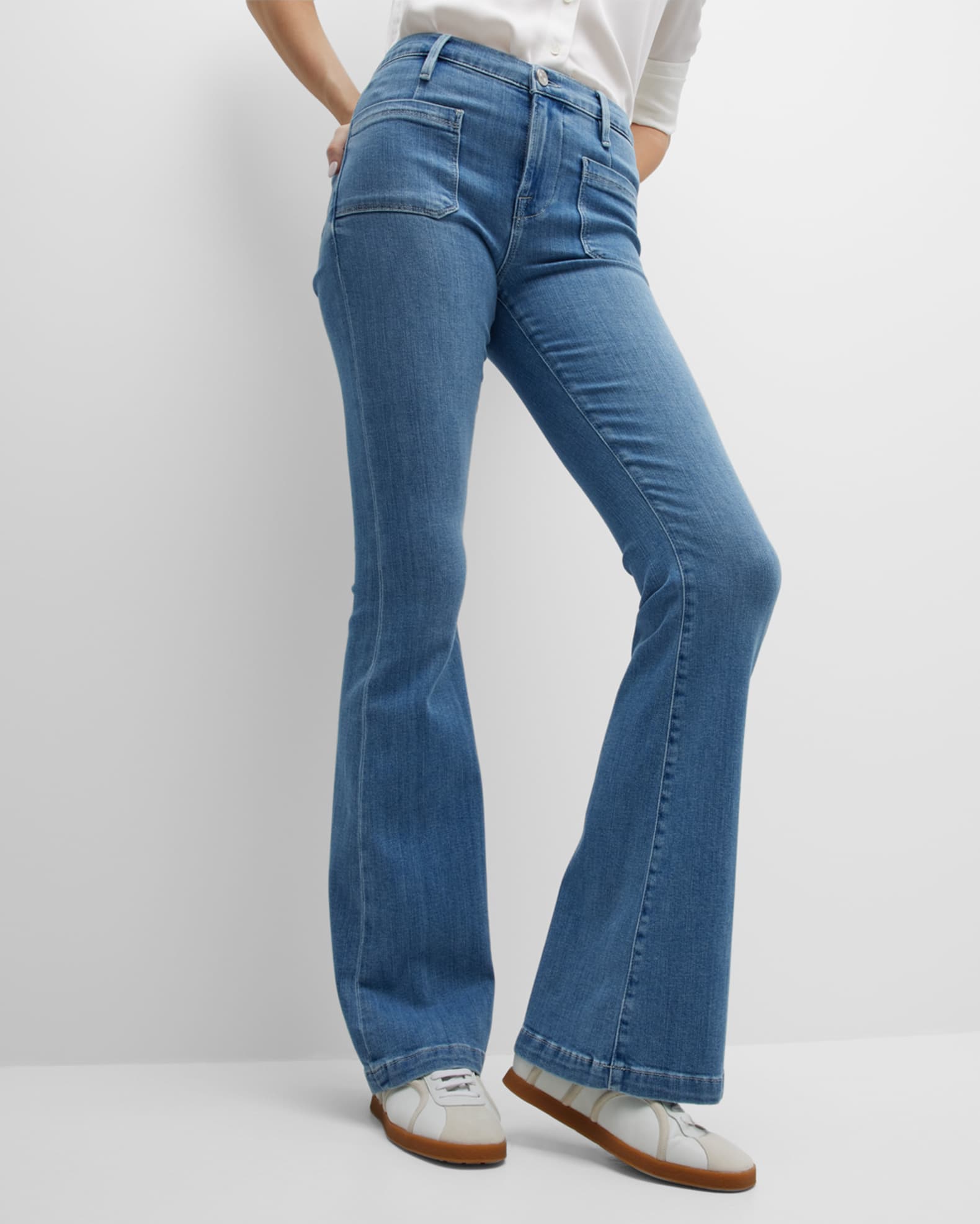 FRAME Le Bardot Flared Jeans Neiman Marcus