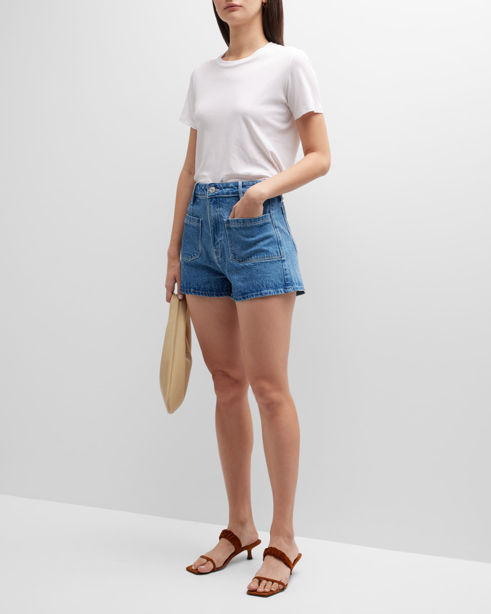 FRAME Le Bardot Denim Shorts Neiman Marcus