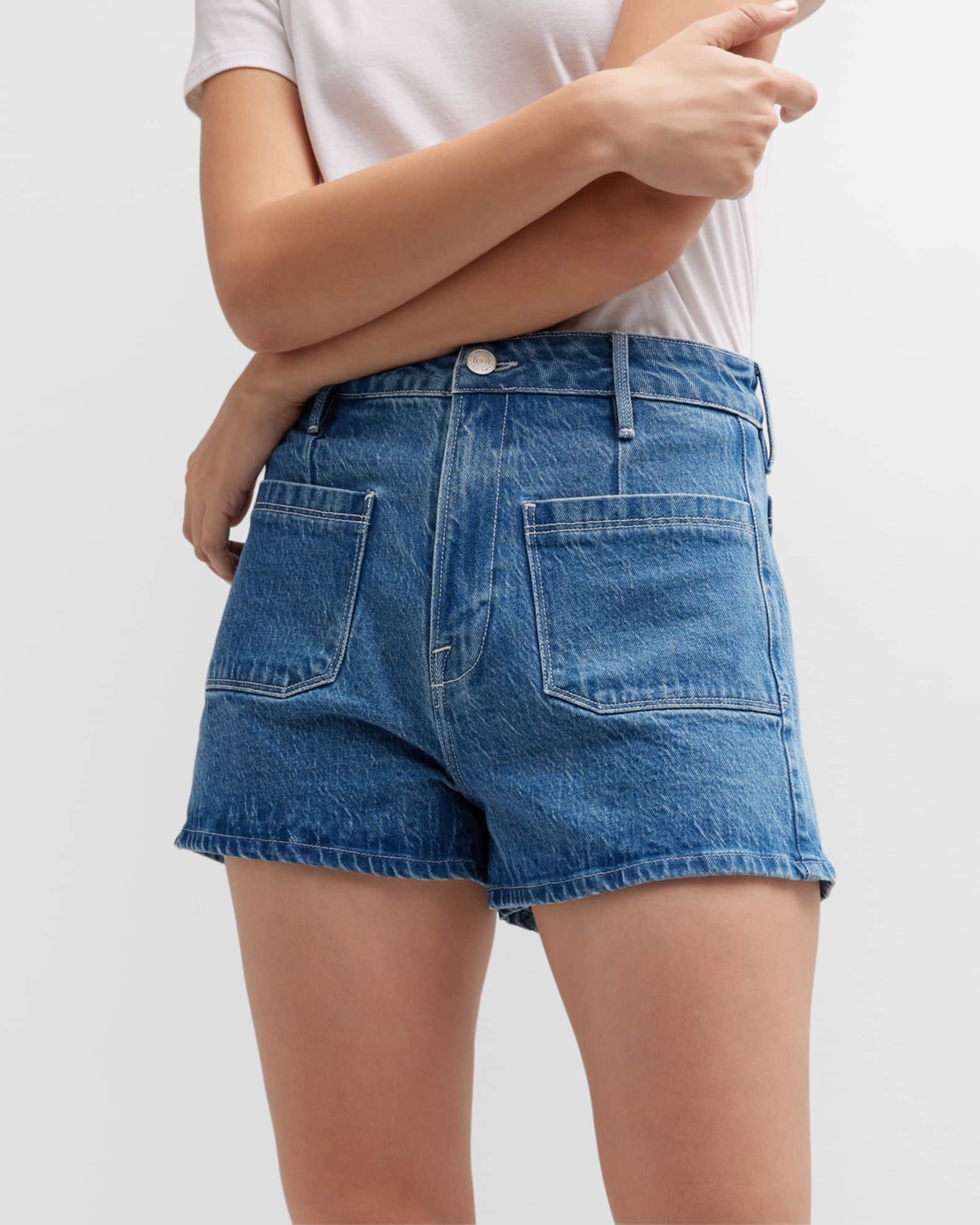 FRAME Le Bardot Denim Shorts Neiman Marcus