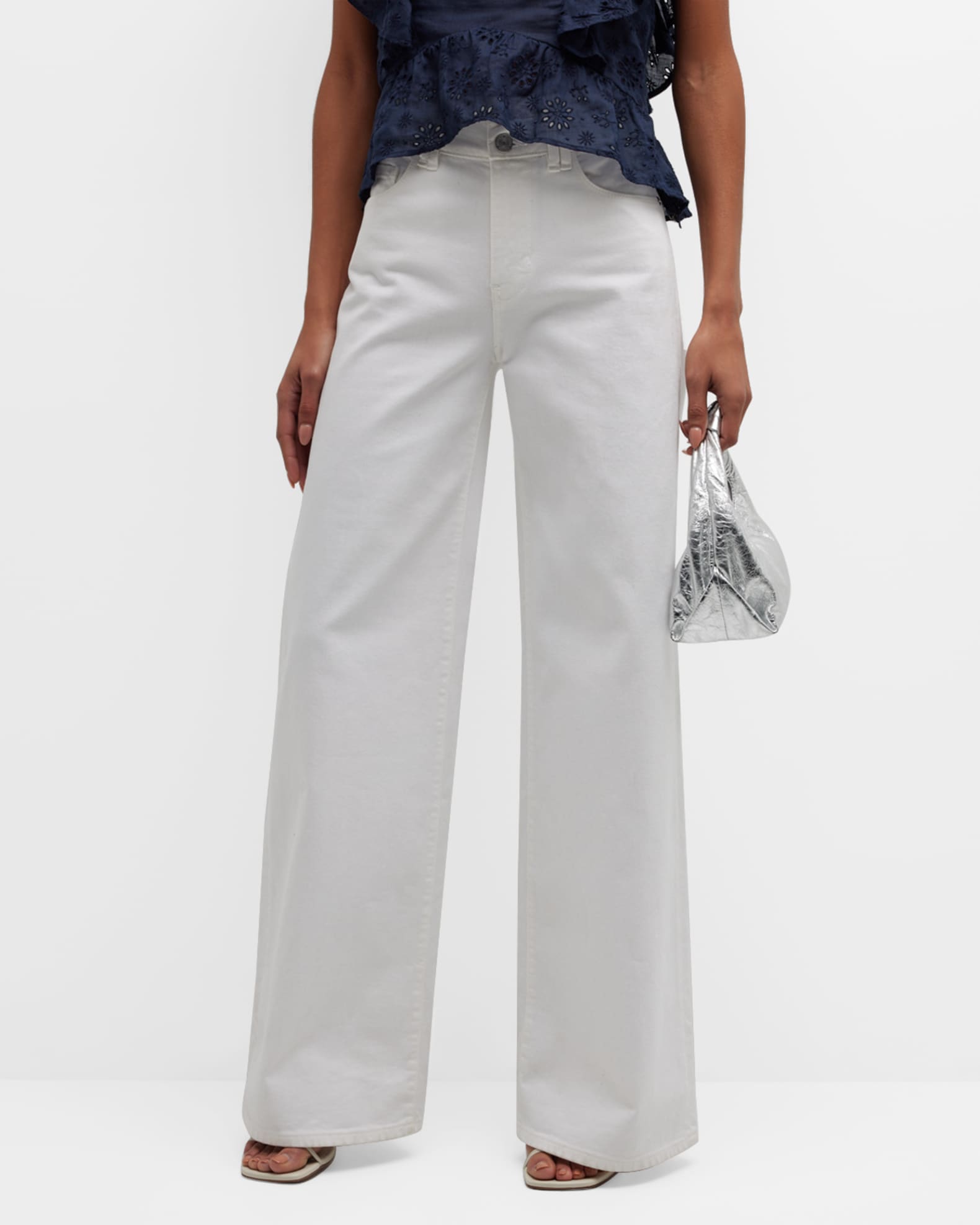 FRAME Triple Binding Wide-Leg Jeans | Neiman Marcus