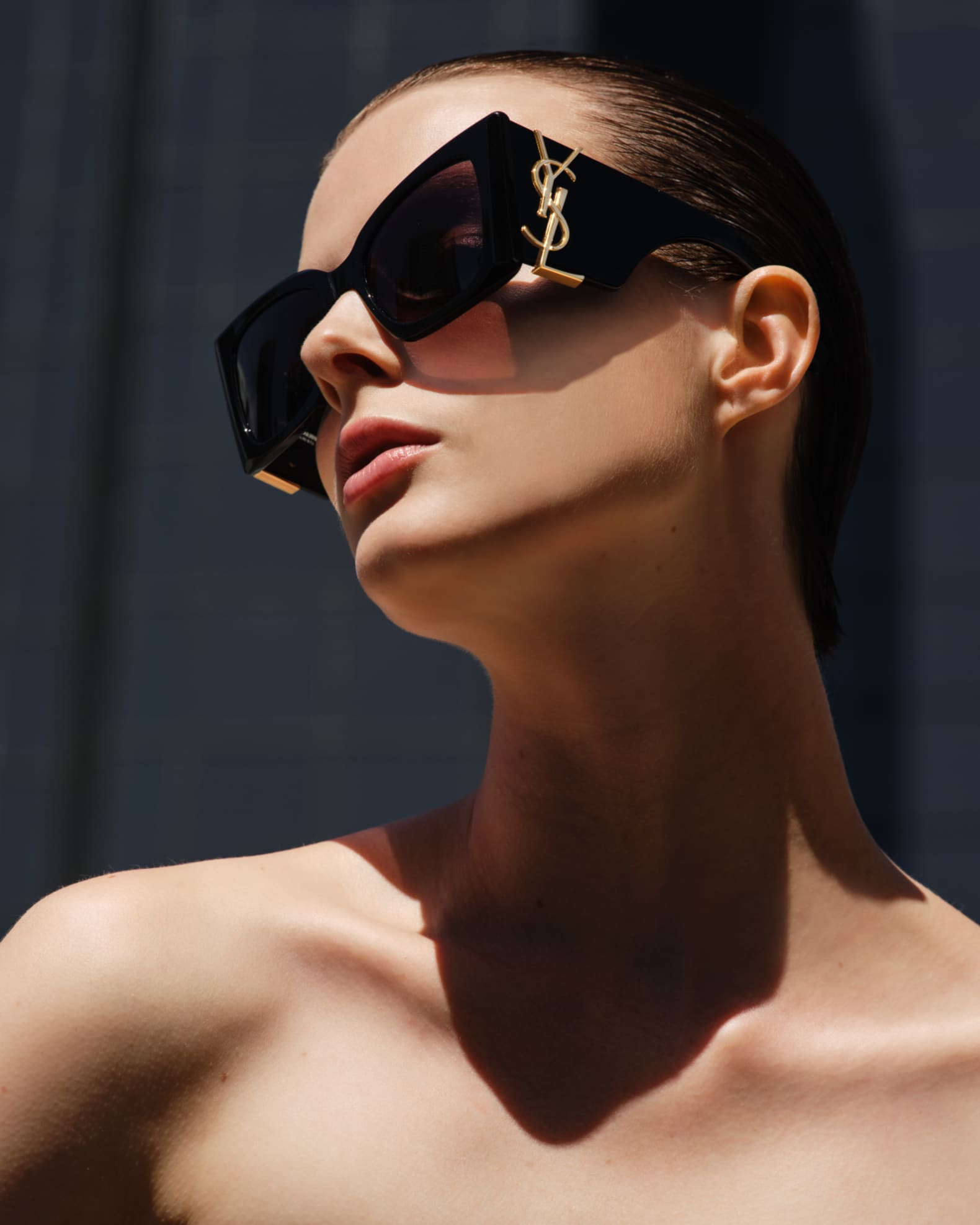 SAINT LAURENT EYEWEAR YSL oversized cat-eye acetate sunglasses