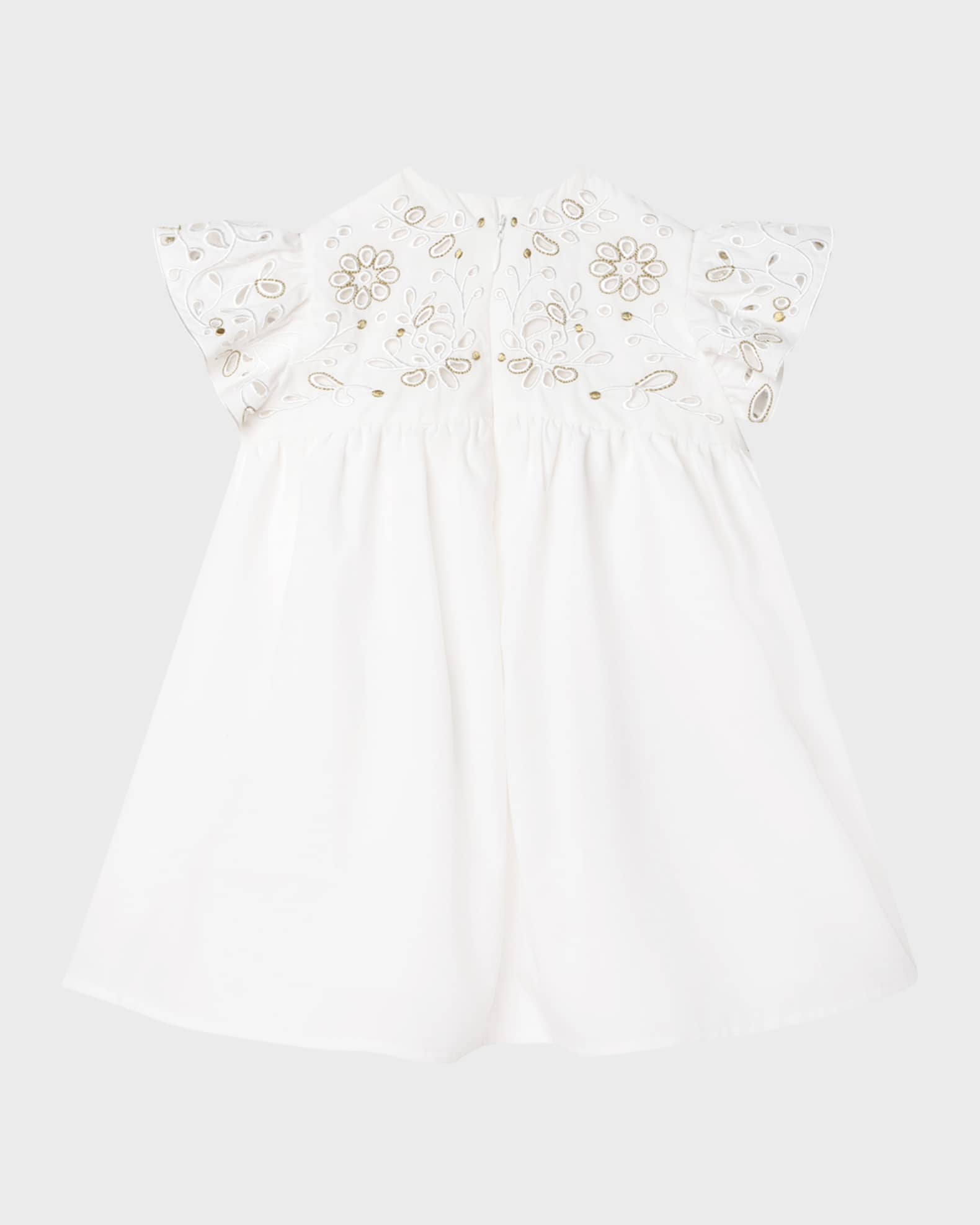 Chloe Girl's Embroidered Cotton Ceremony Dress, Size | Neiman Marcus