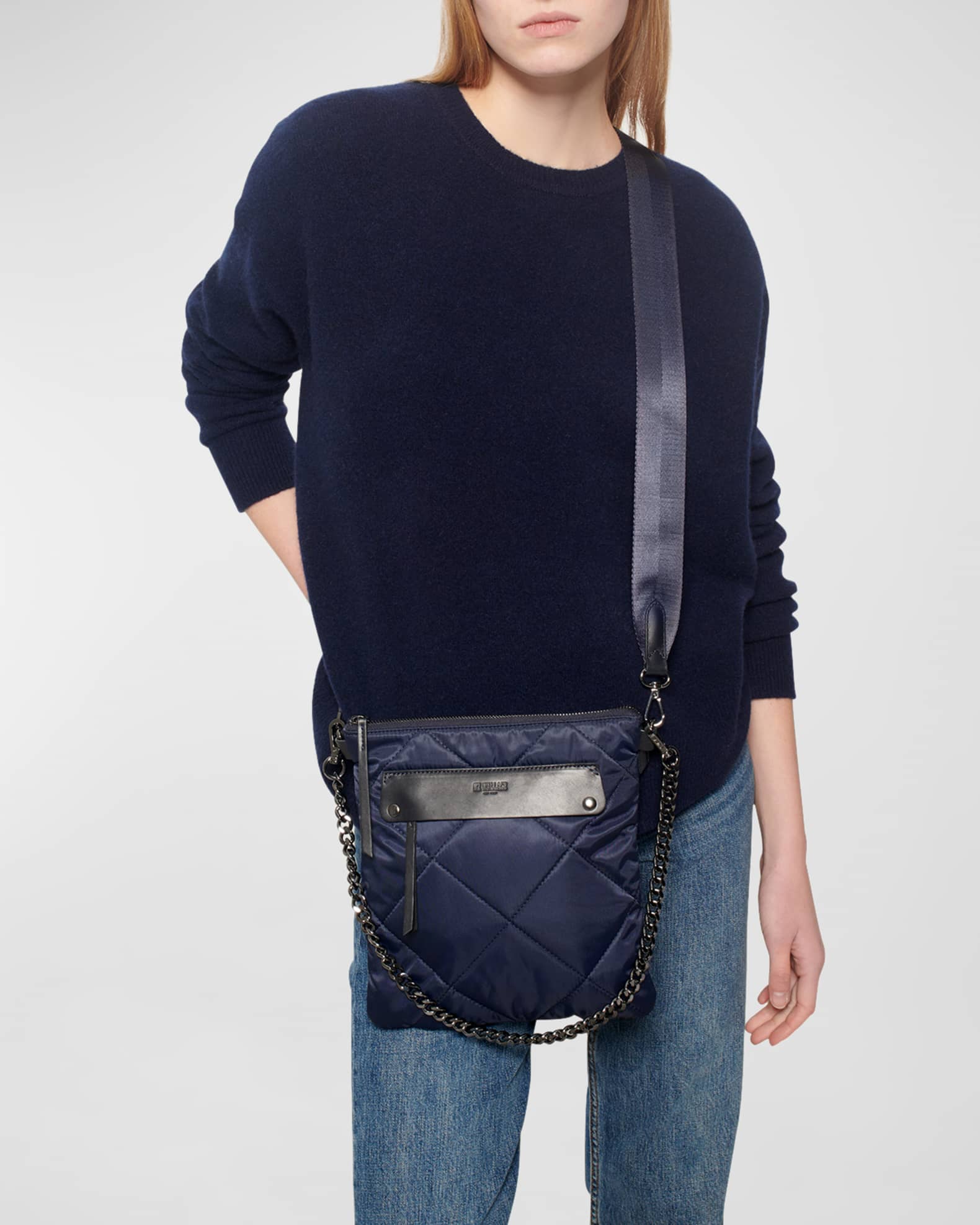 MZ WALLACE Madison Quilted Flat Crossbody Bag | Neiman Marcus