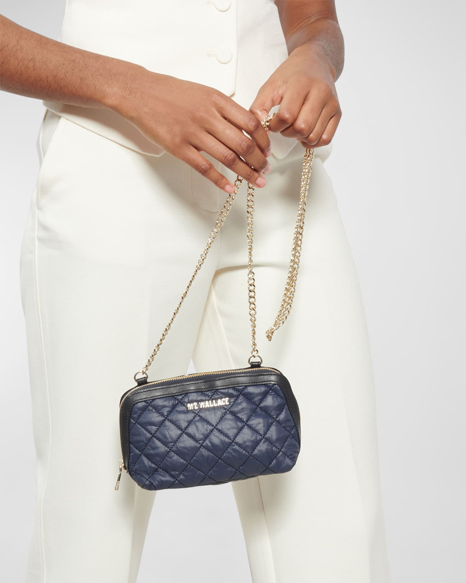 MZ WALLACE Emily Small Quilted Chain Crossbody Bag Neiman Marcus