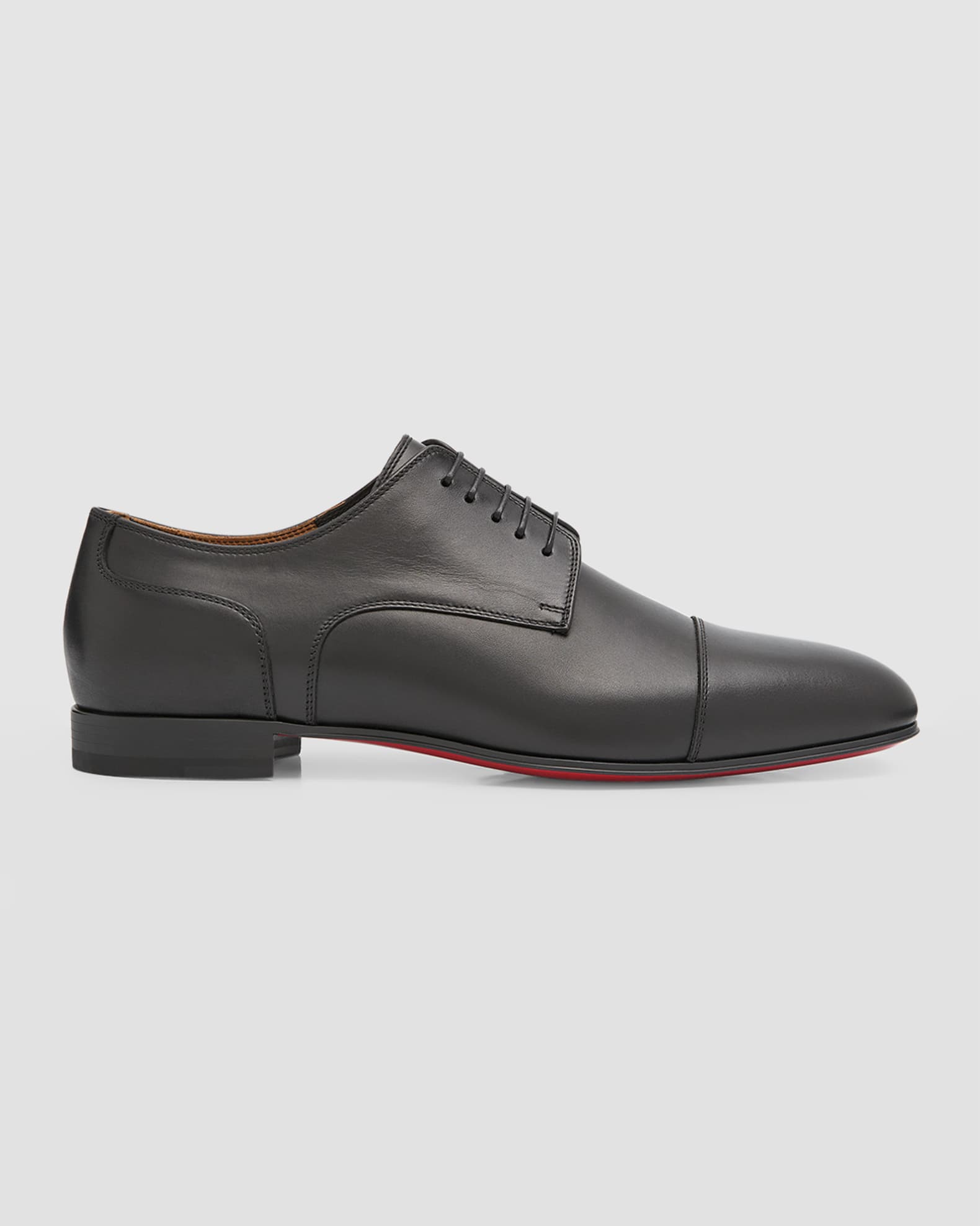 Christian Louboutin Men's Surcity Red-Sole Leather Derby Shoes | Neiman ...