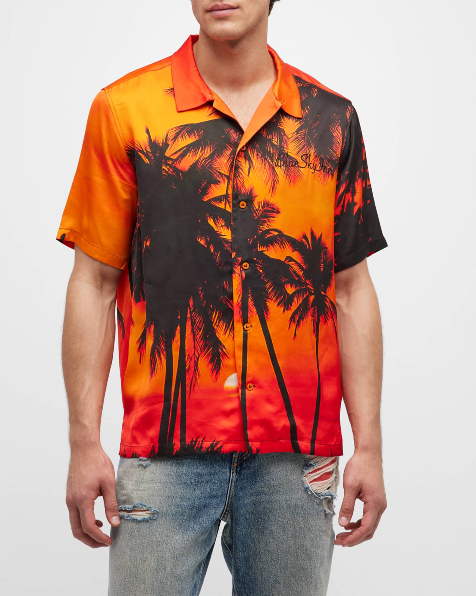 Blue Sky Inn Men's Sunset Palms Camp Shirt | Neiman Marcus