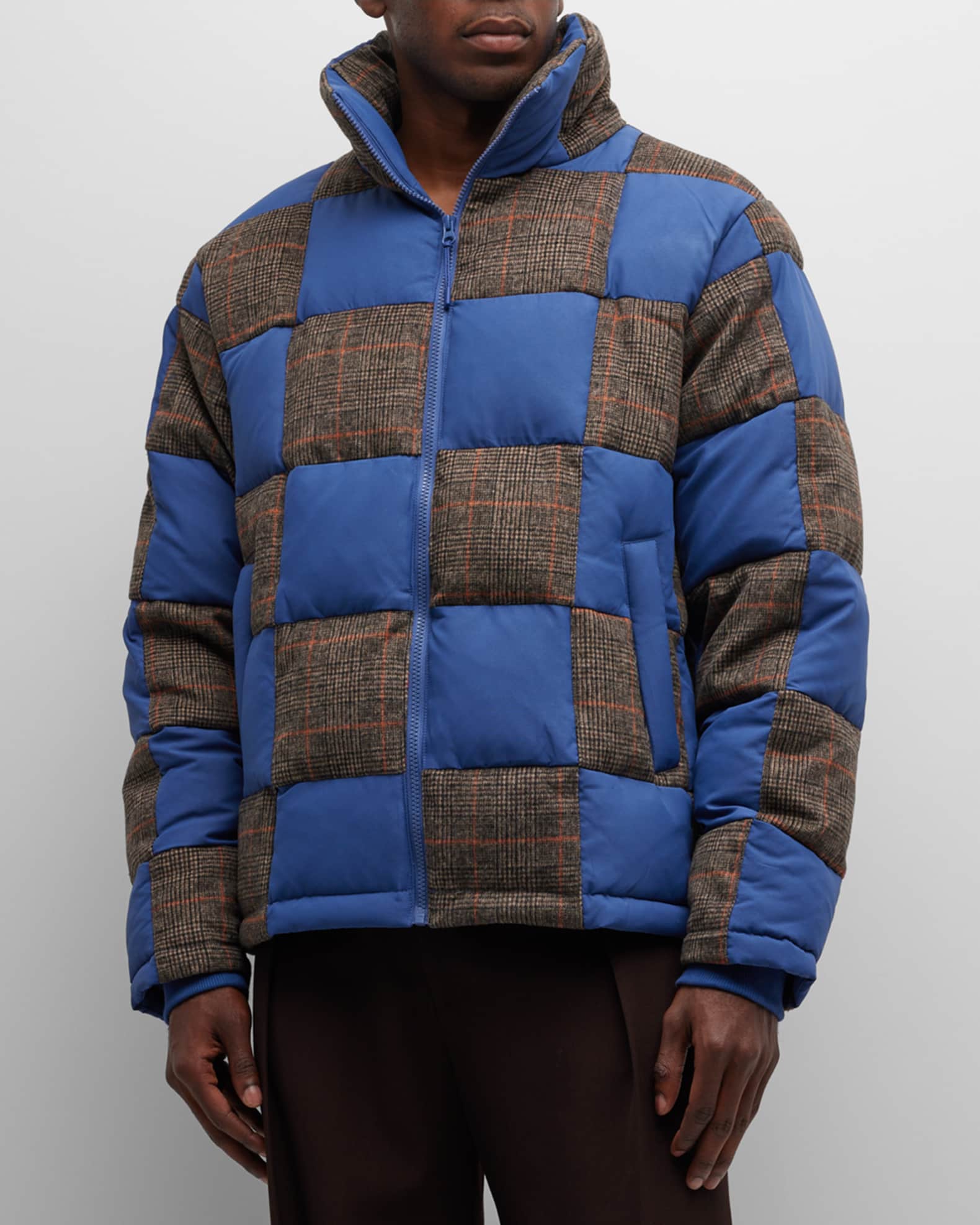 KidSuper Men's Checkered Puffer Jacket | Neiman Marcus