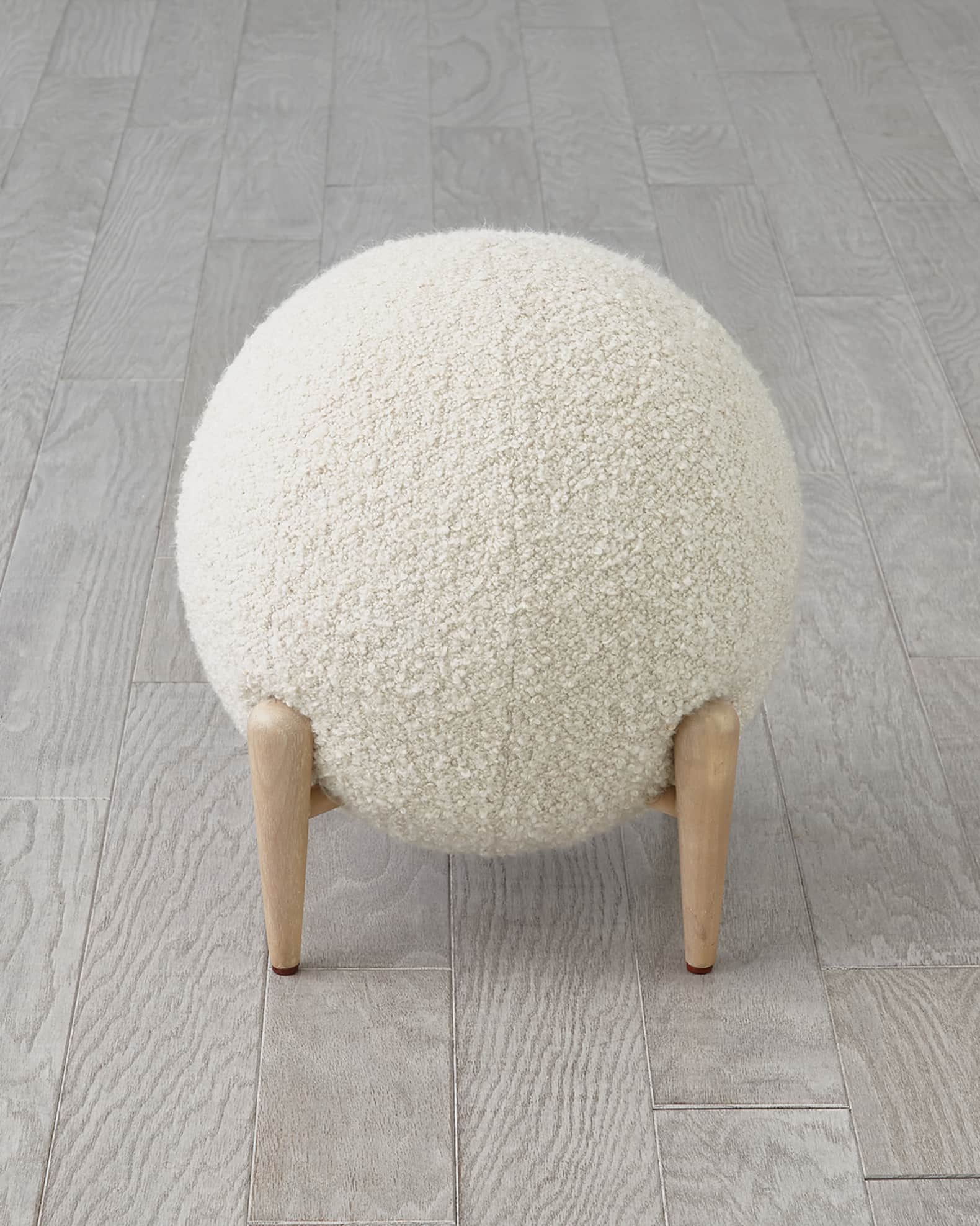 Cadence Faux Shearling Stool  1