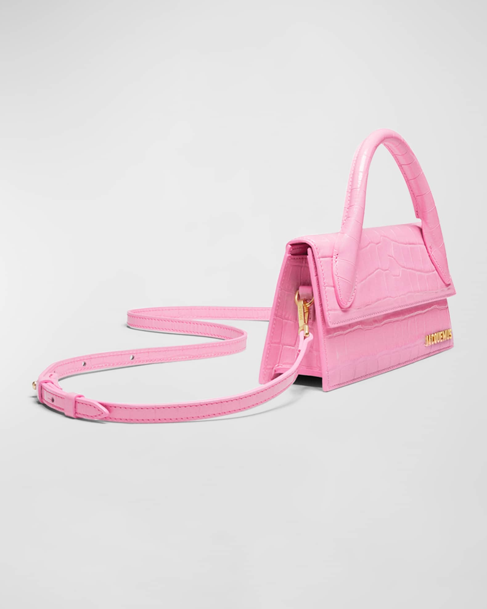 Jacquemus Le Chiquito Long Croc Embossed Top Handle Bag Neiman