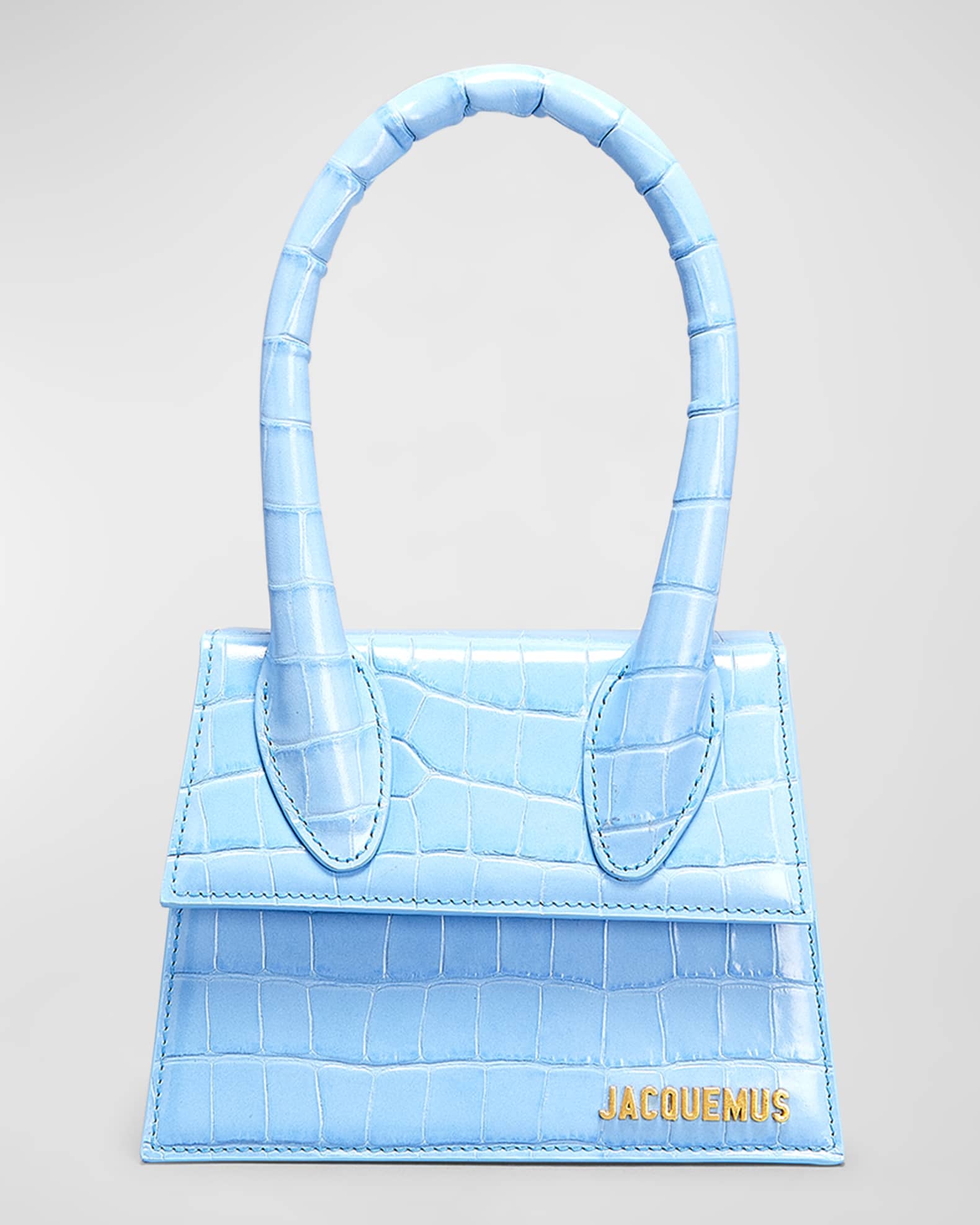 le chiquito moyen croc embossed bag