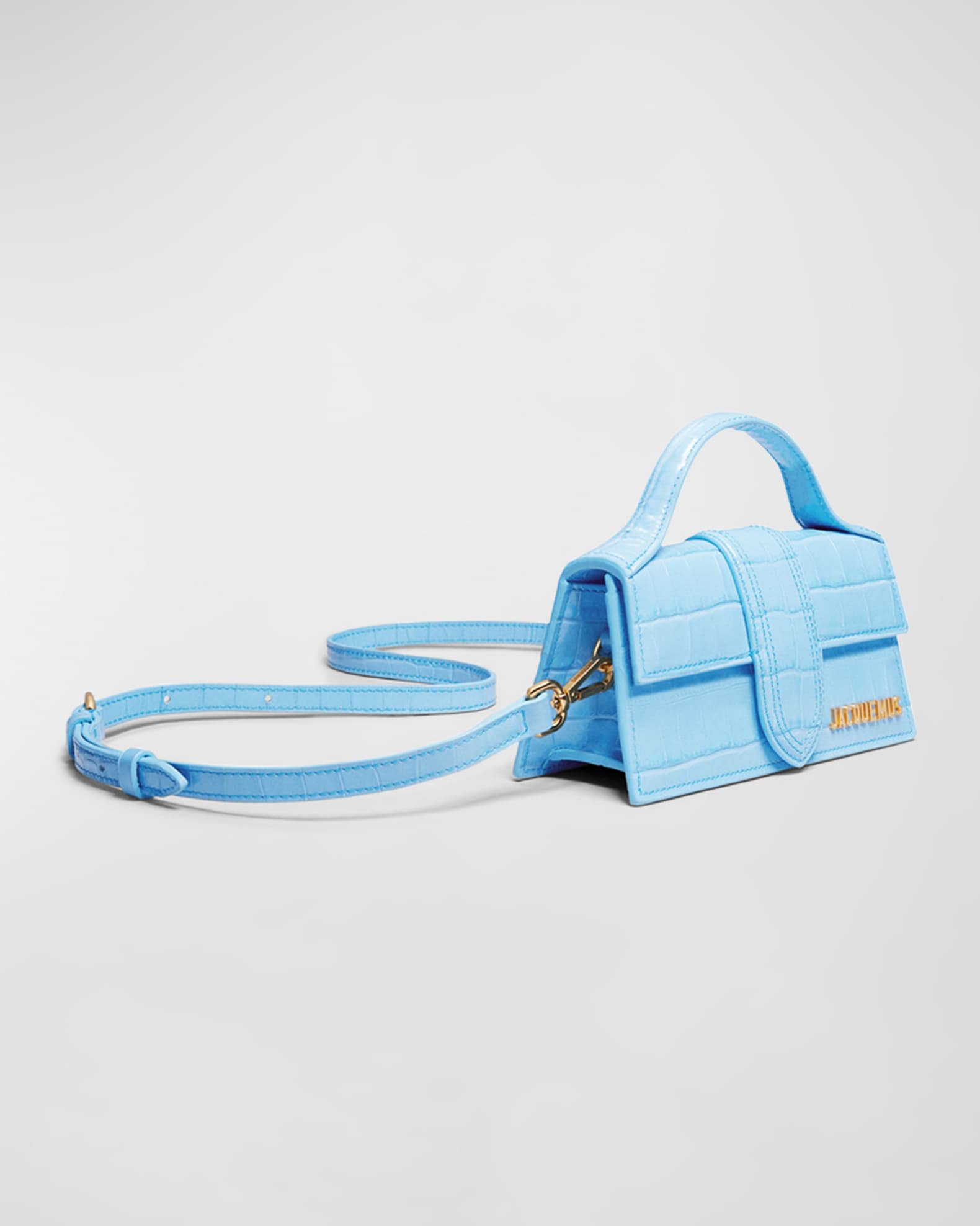 Jacquemus Le Bambino CrocEmbossed Shoulder Bag Neiman Marcus