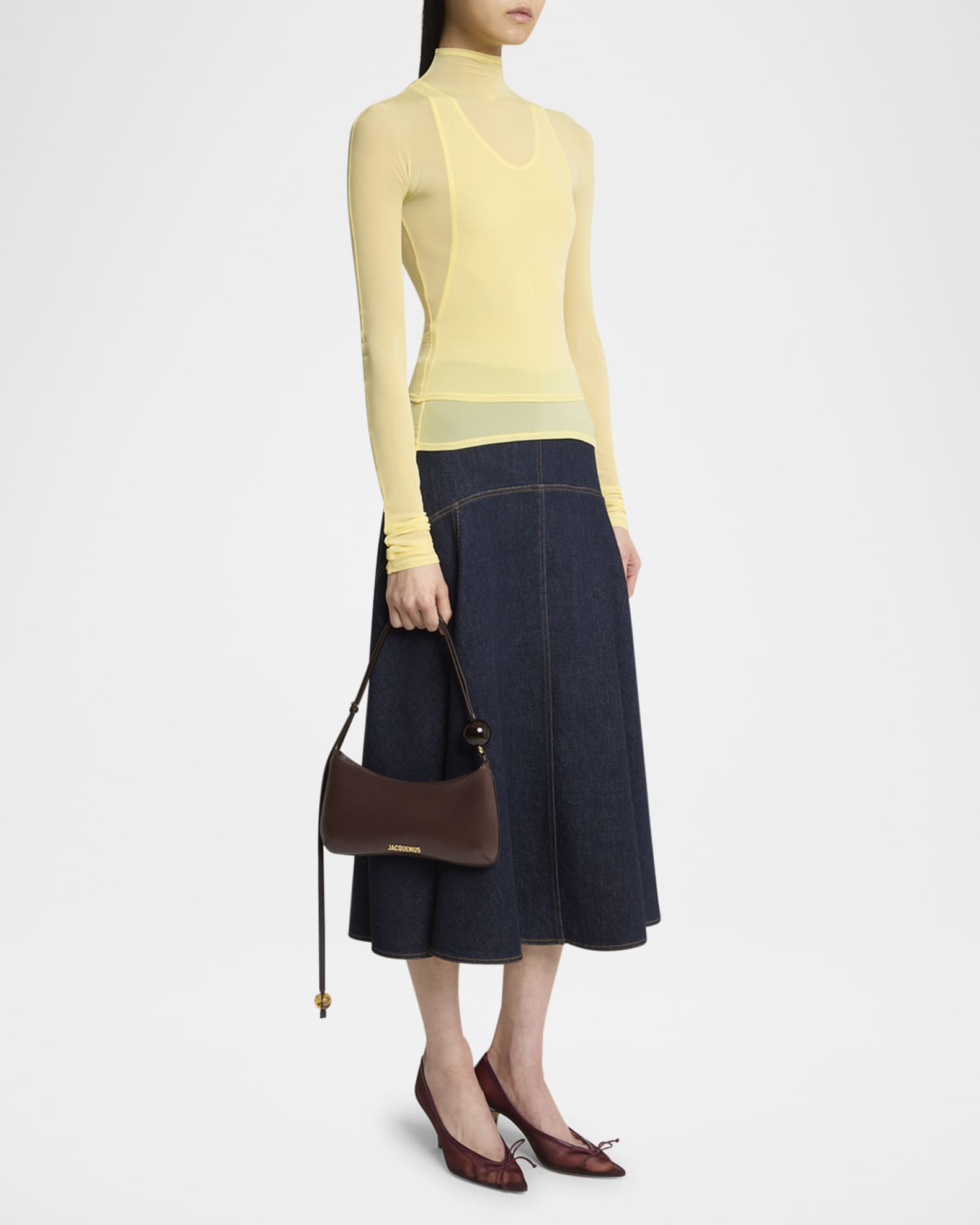 Jacquemus Le Bisou Perle Leather Shoulder Bag | Neiman Marcus