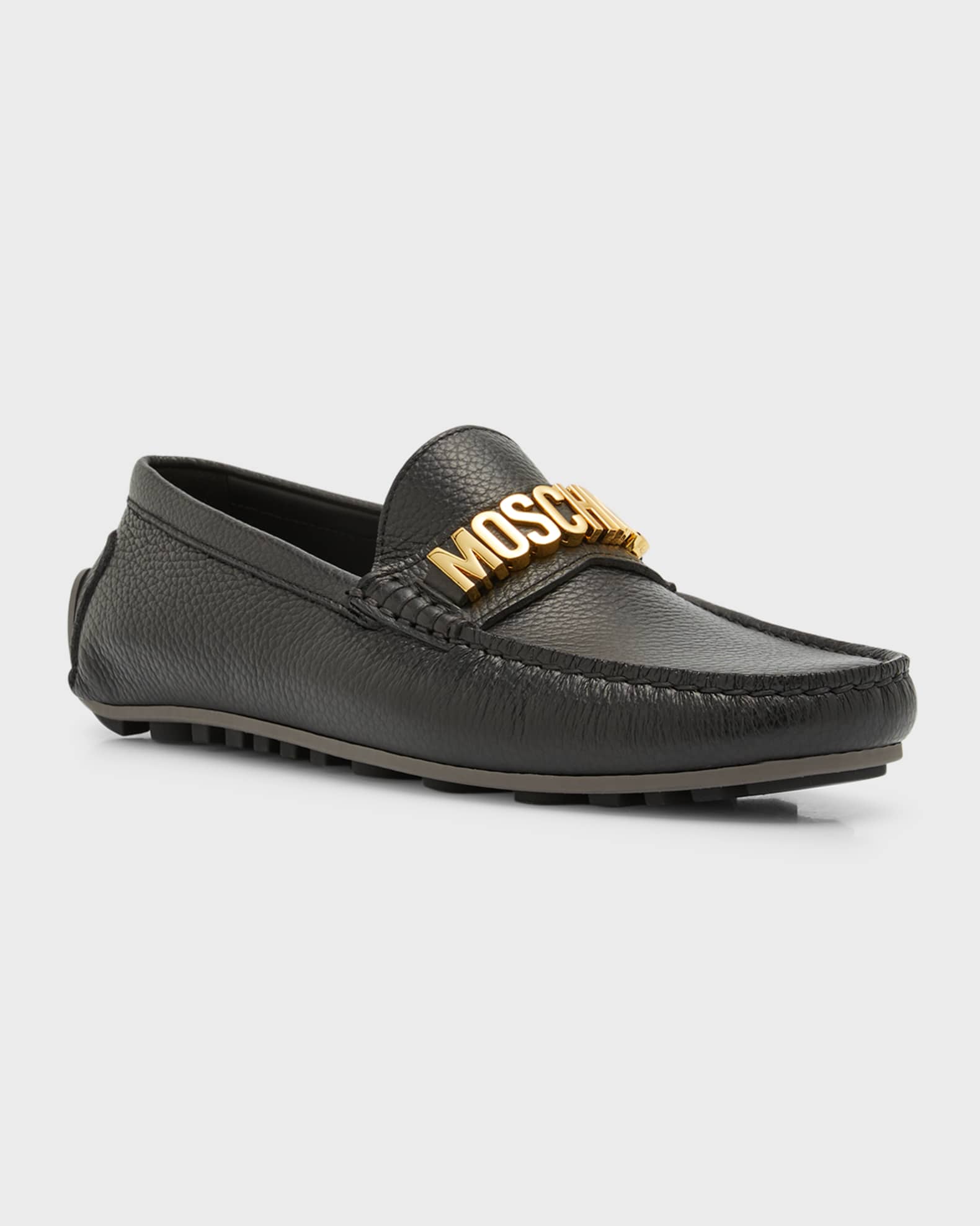Men's Logo Leather Drivers 1