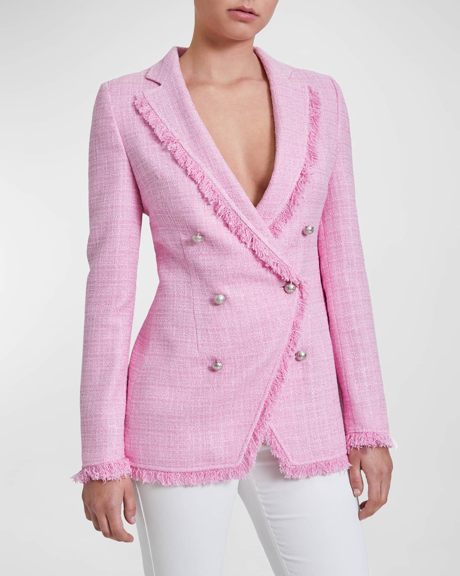 Santorelli Saba DoubleBreasted Tweed Jacket Neiman Marcus