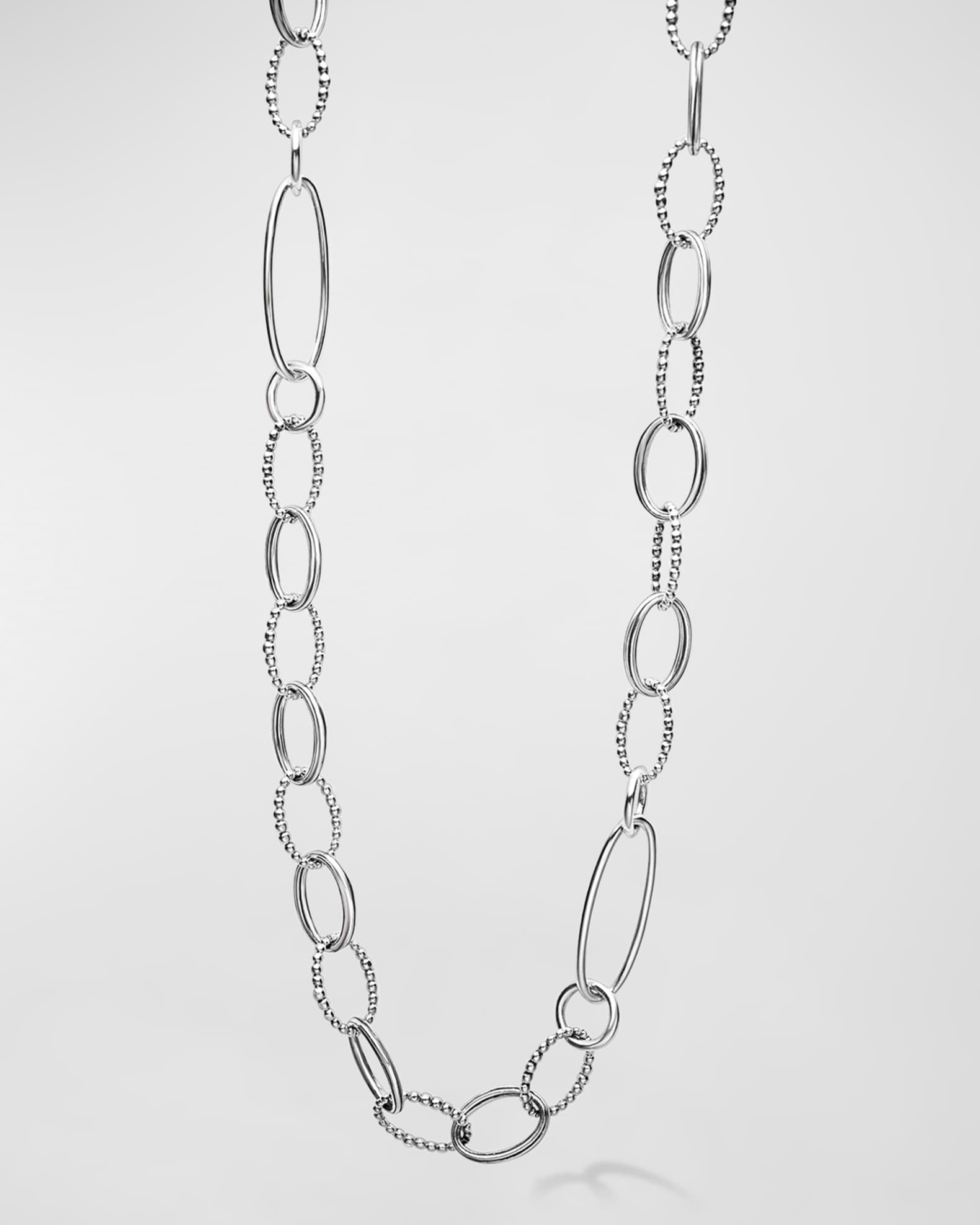LAGOS Sterling Silver Oval Link Necklace, 34"L