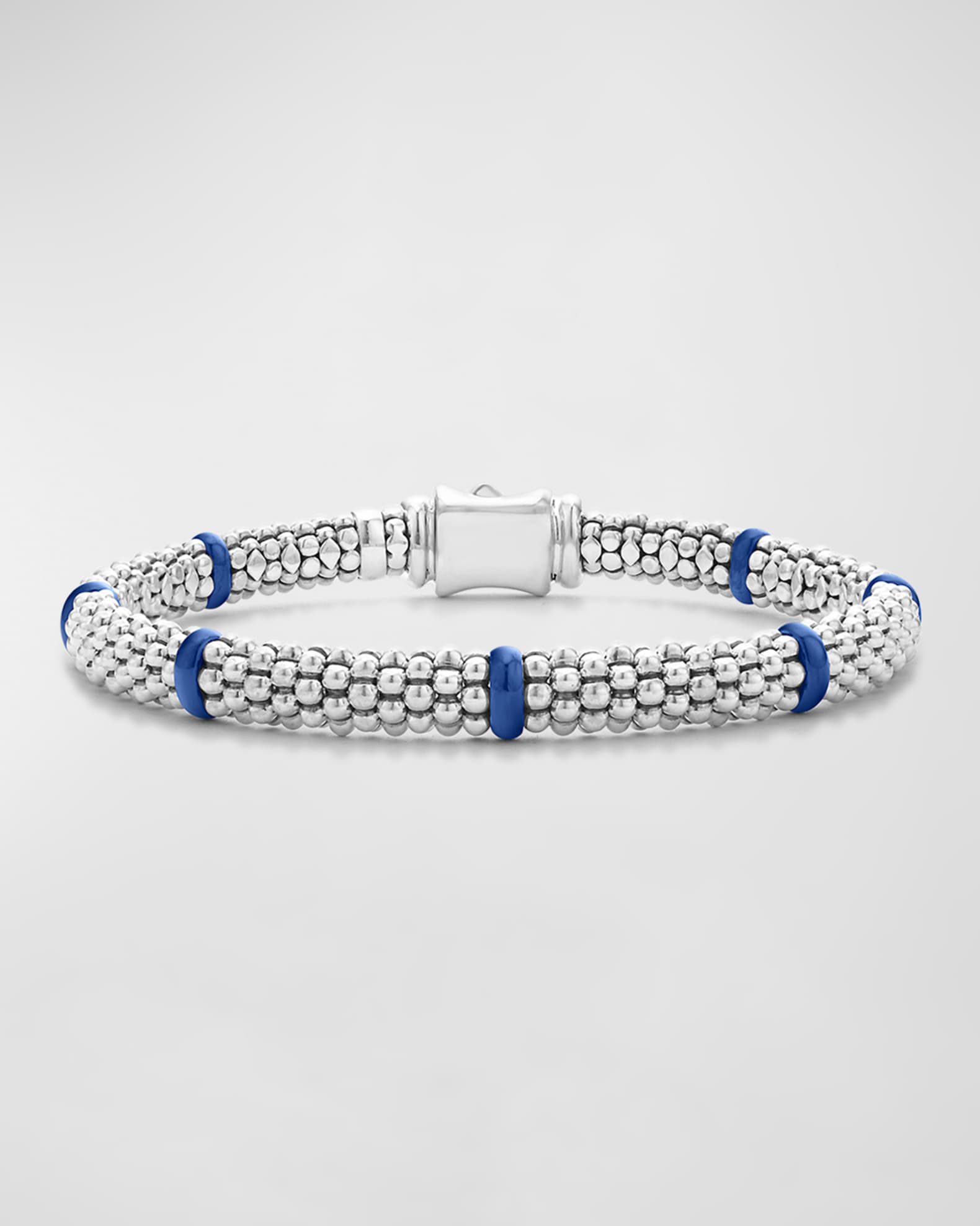 LAGOS Sterling Silver Caviar Ceramic Station Bracelet