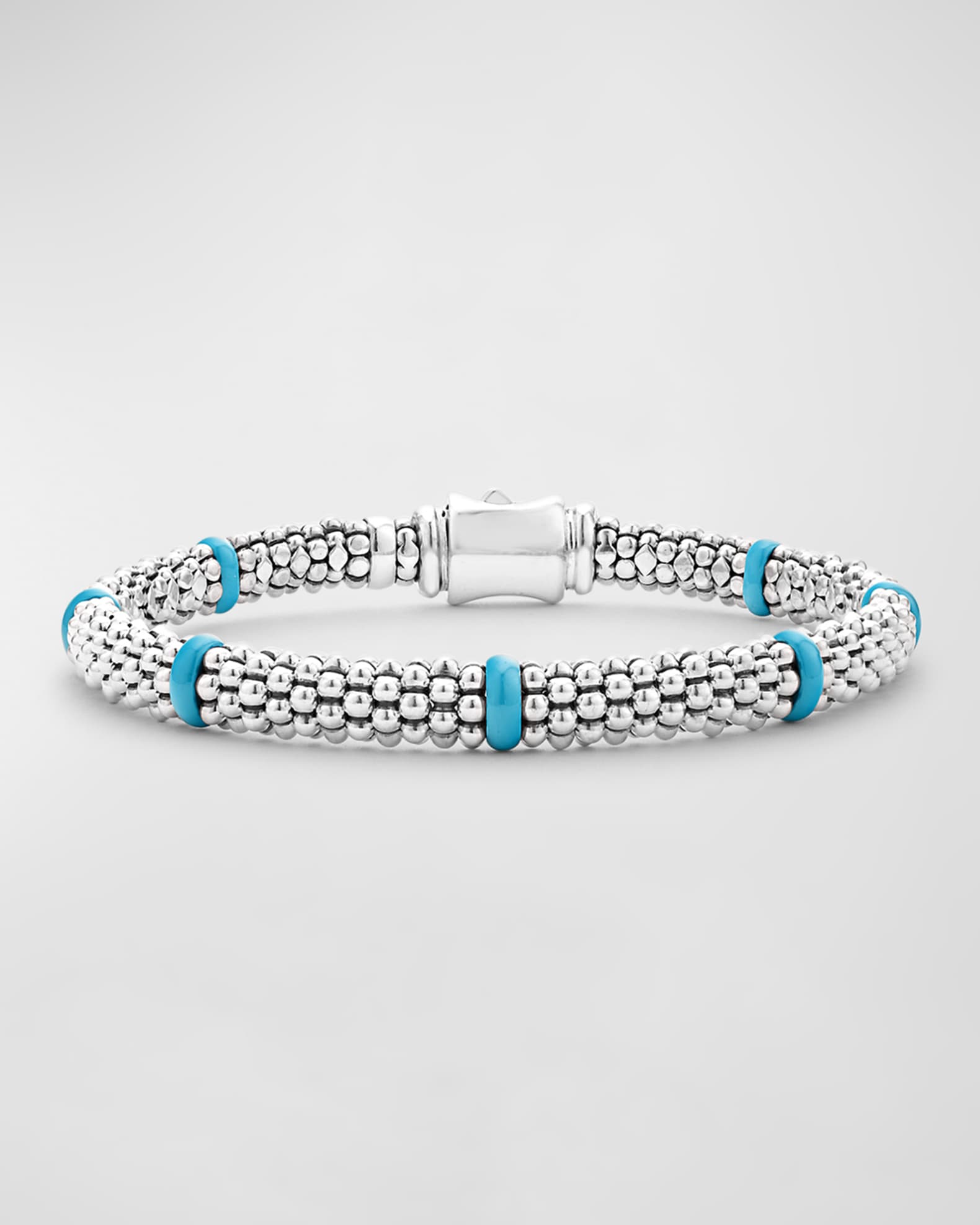 LAGOS Sterling Silver Caviar Ceramic Station Bracelet