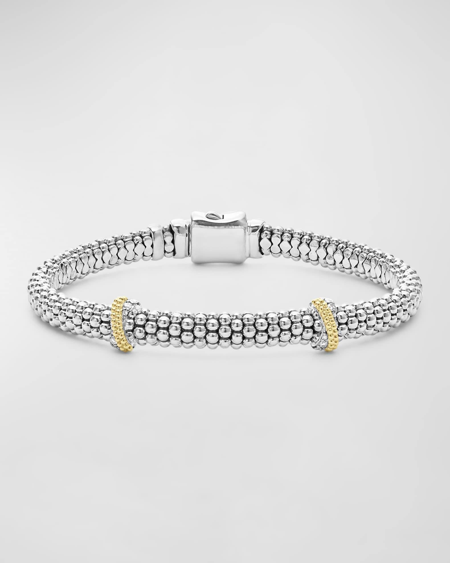 LAGOS Sterling Silver Caviar Diamond X Bracelet Neiman Marcus