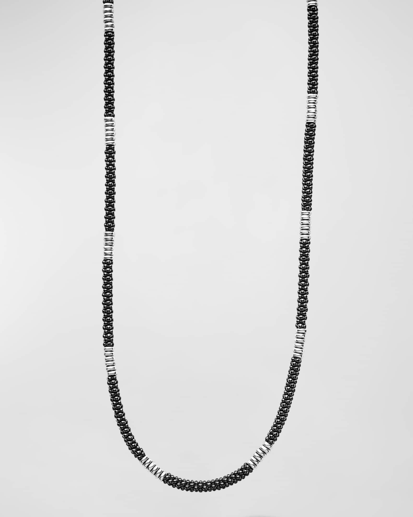 LAGOS Sterling Silver Black Caviar Beaded Necklace