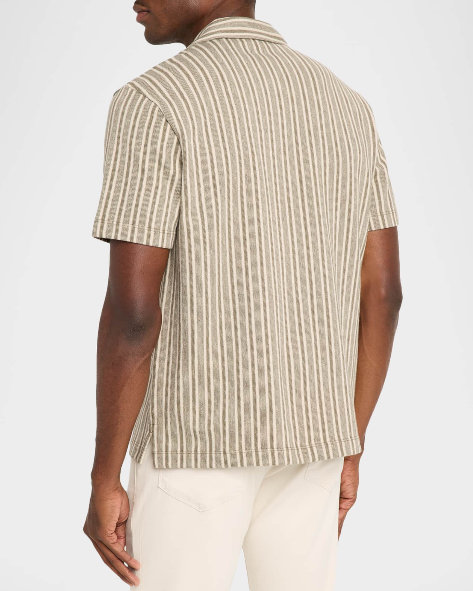 Vince Men's Cabana Stripe Short-Sleeve Shirt | Neiman Marcus